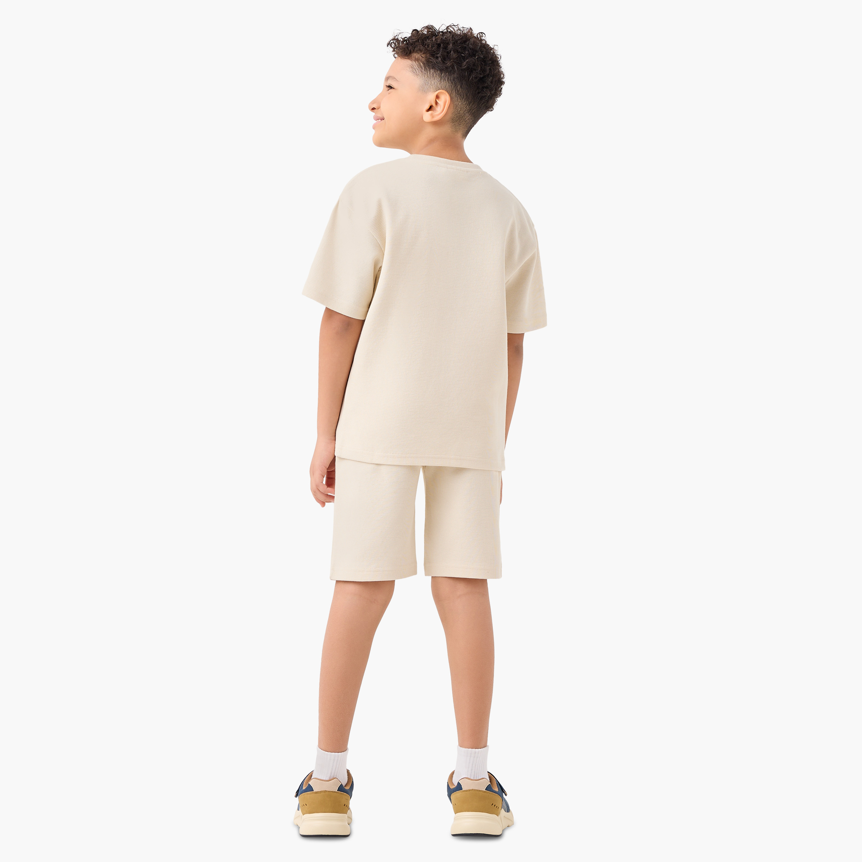 Juniors Textured Crew Neck T-shirt and Shorts Set-boys-clothing-setsandcoords-image-4