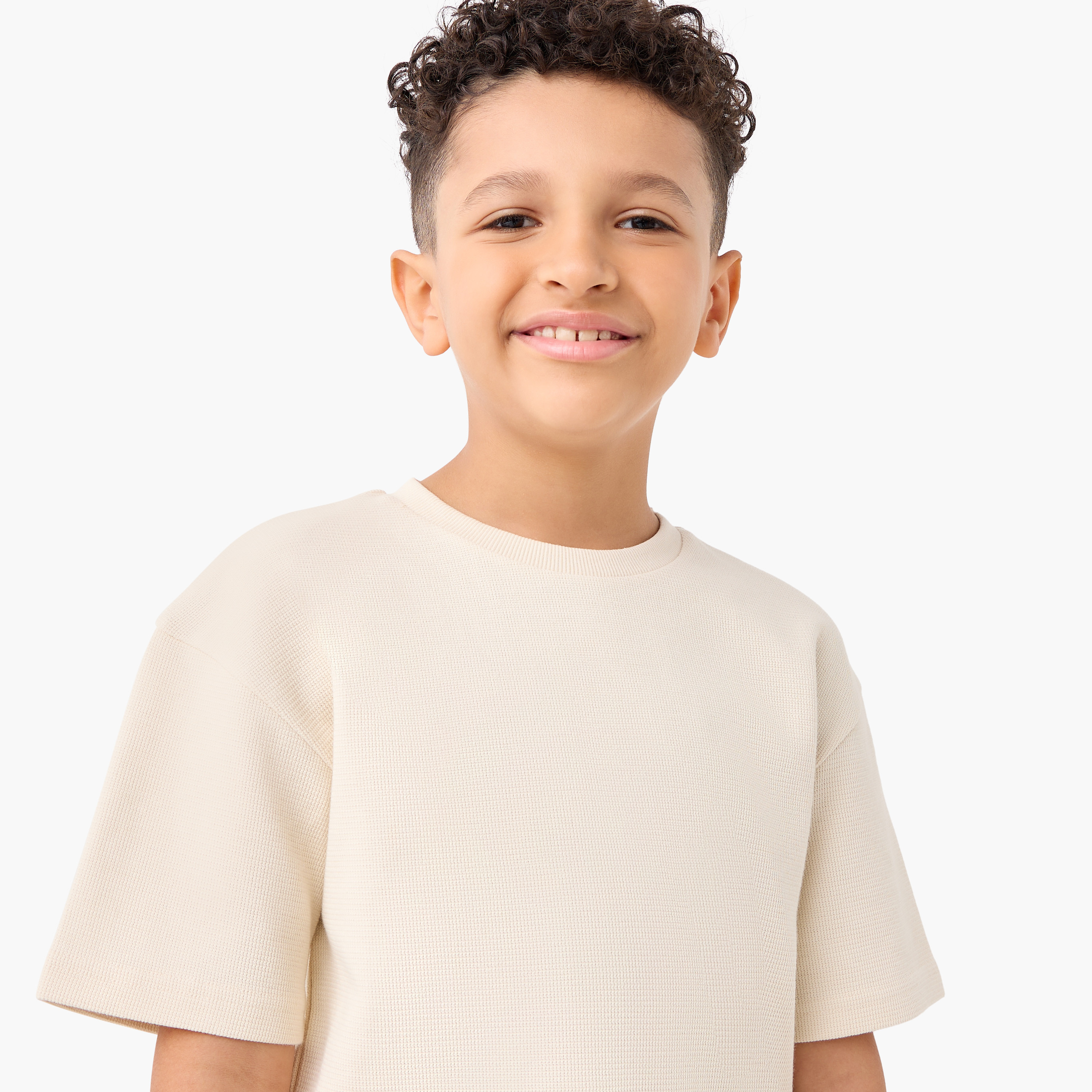 Juniors Textured Crew Neck T-shirt and Shorts Set-boys-clothing-setsandcoords-image-5