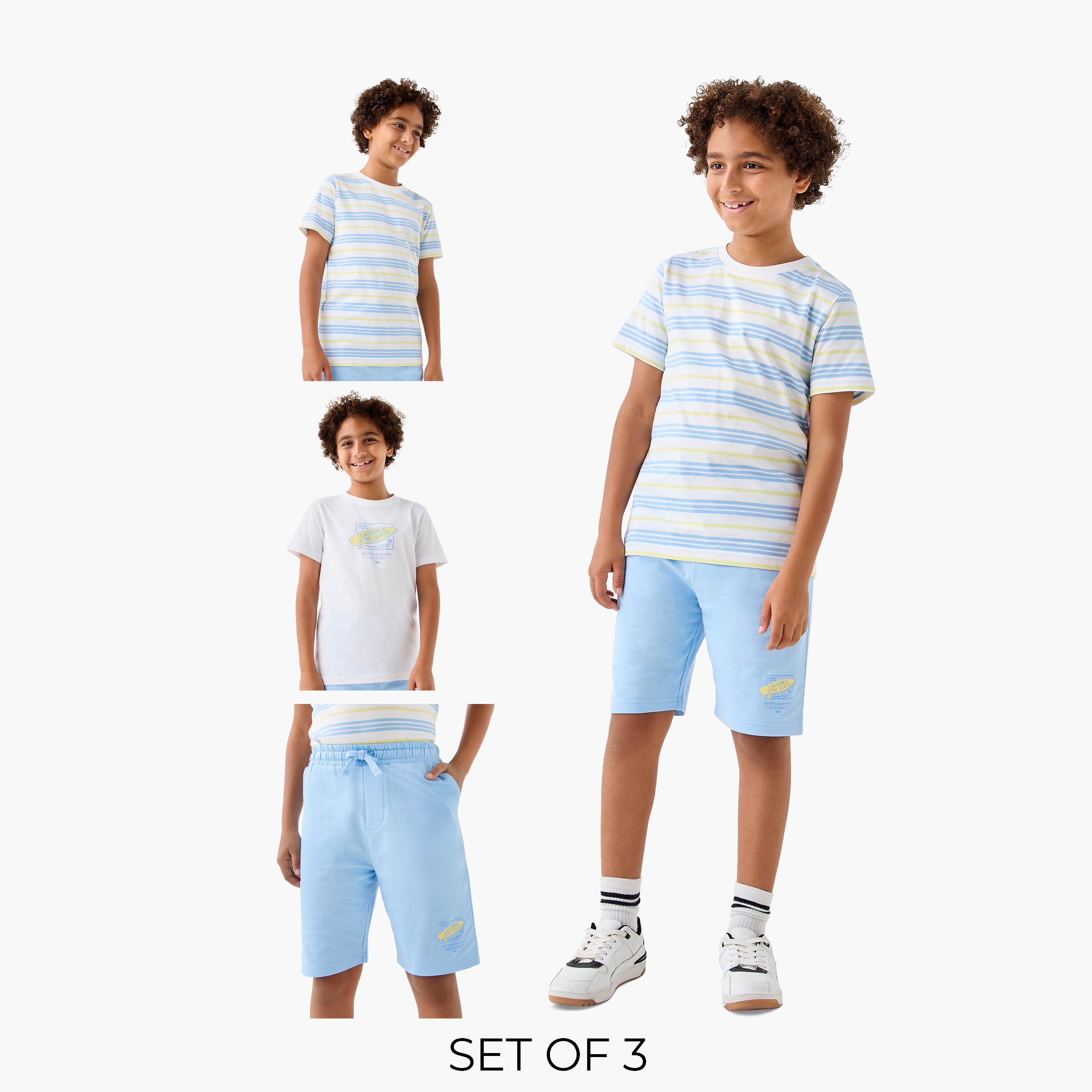 طقم شورت وتيشيرت بطبعات 3 قطع من جونيورز-boys-clothing-setsandcoords-image-1