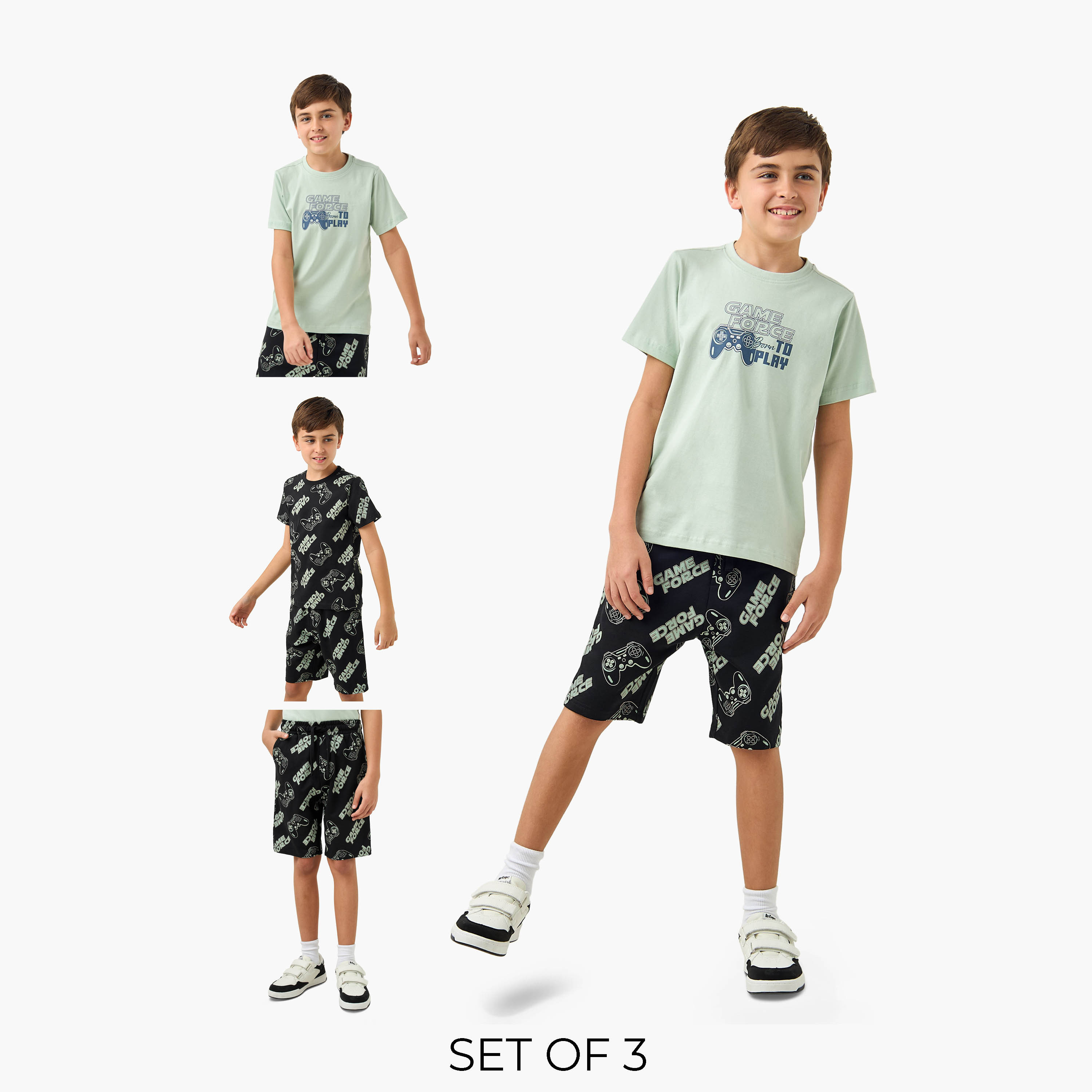 طقم شورت وتيشيرت 3 قطع بطبعات من جونيورز-boys-clothing-setsandcoords-image-1