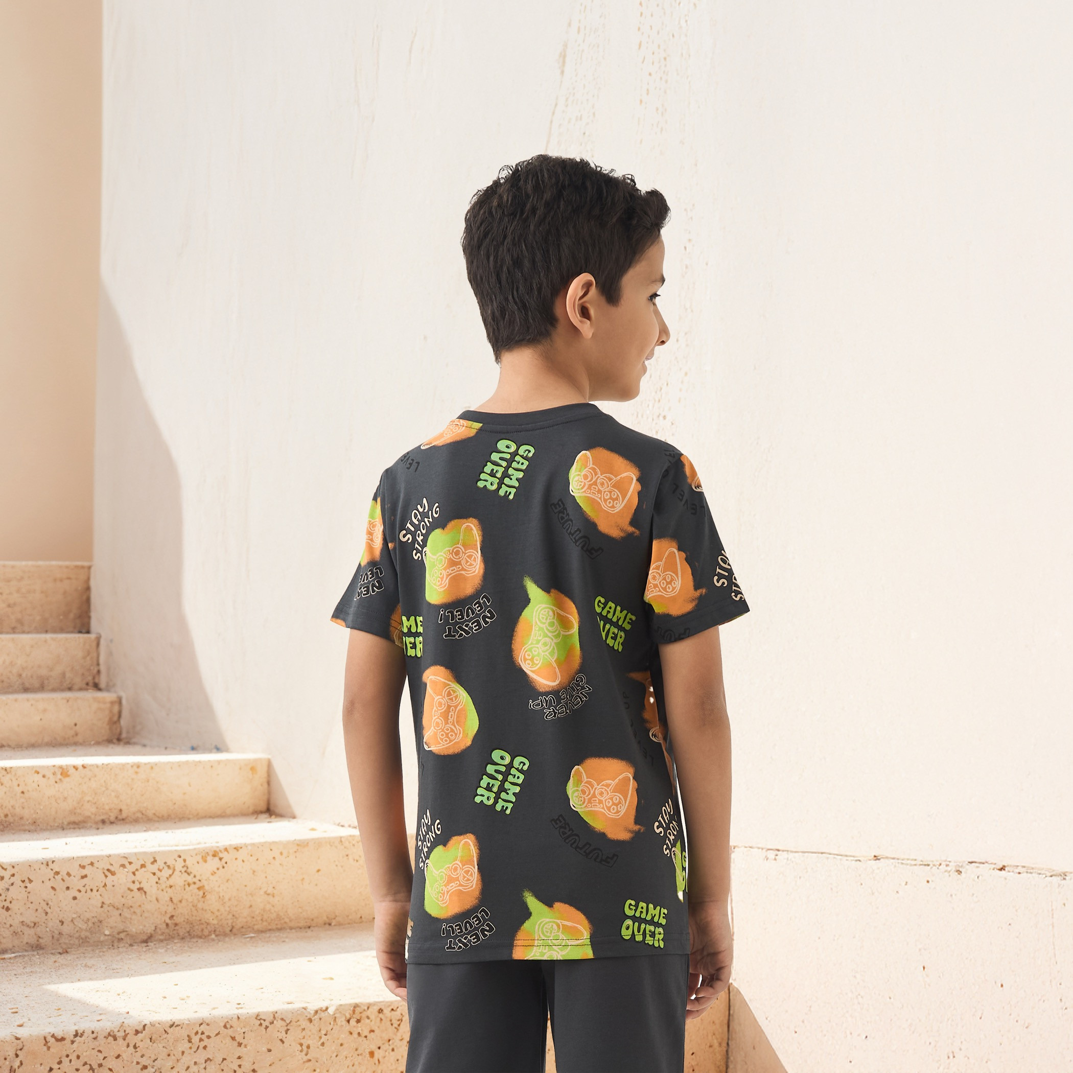Juniors Gamer Print 3-Piece T-shirt and Shorts Set-boys-clothing-setsandcoords-image-3