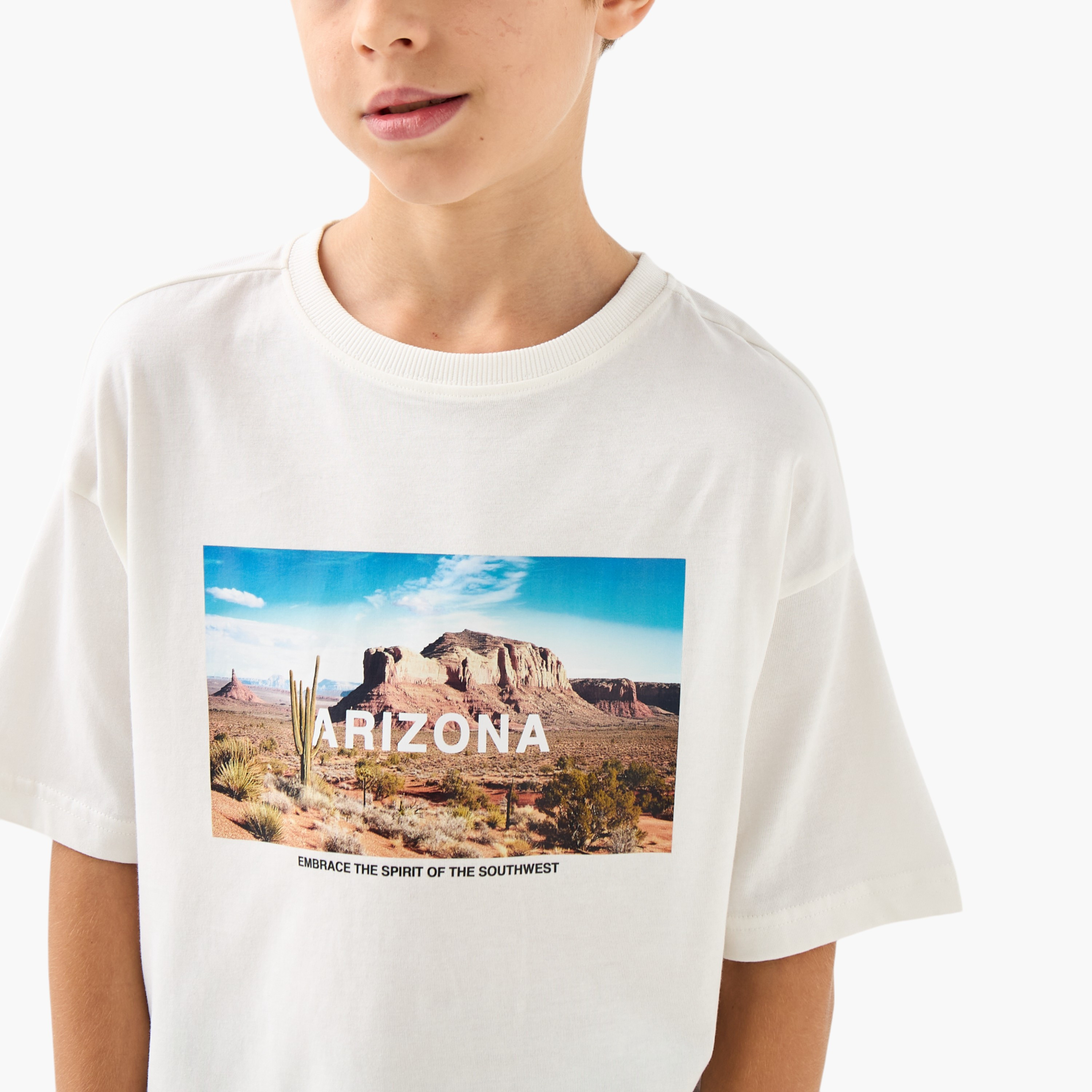 Juniors Arizona Print Crew Neck T-shirt with Short Sleeves-boys-clothing-tshirtsandpolos-image-4