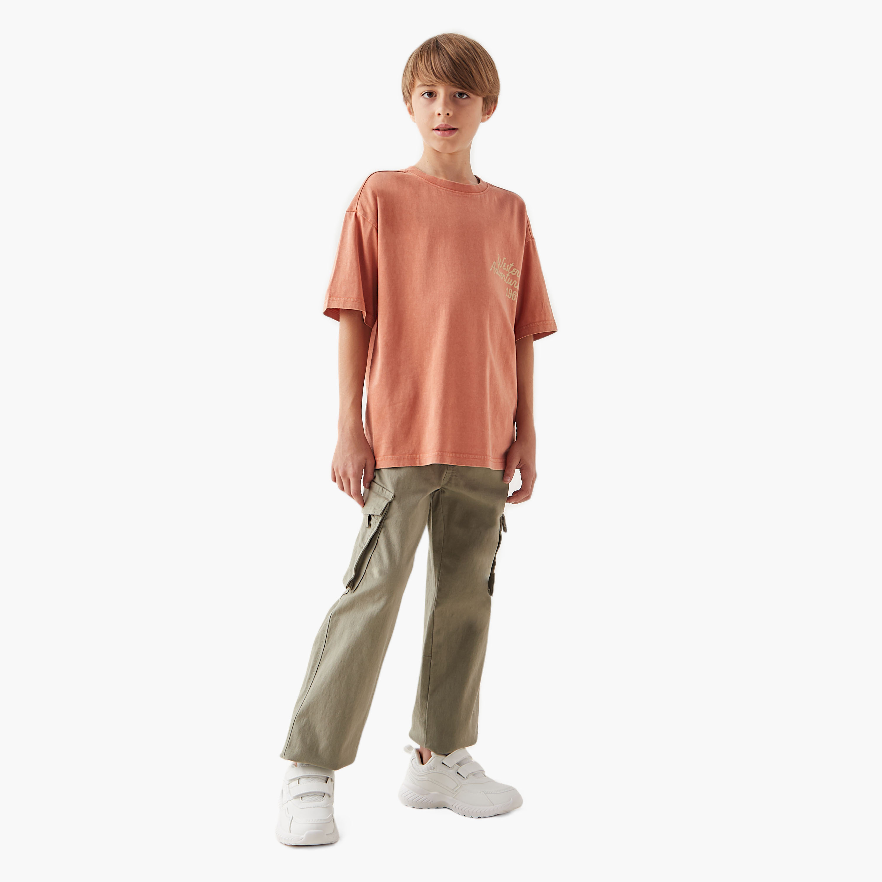 Juniors Graphic Print T-shirt with Short Sleeves-boys-clothing-tshirtsandpolos-image-2