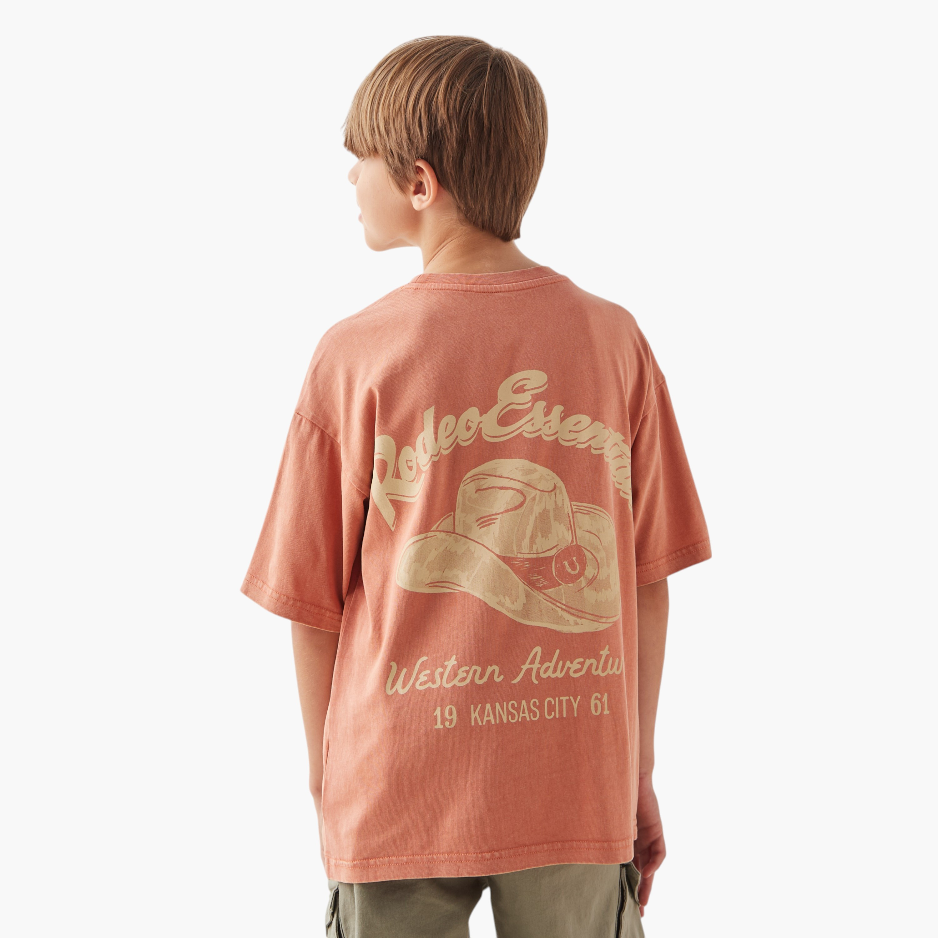 Juniors Graphic Print T-shirt with Short Sleeves-boys-clothing-tshirtsandpolos-image-3