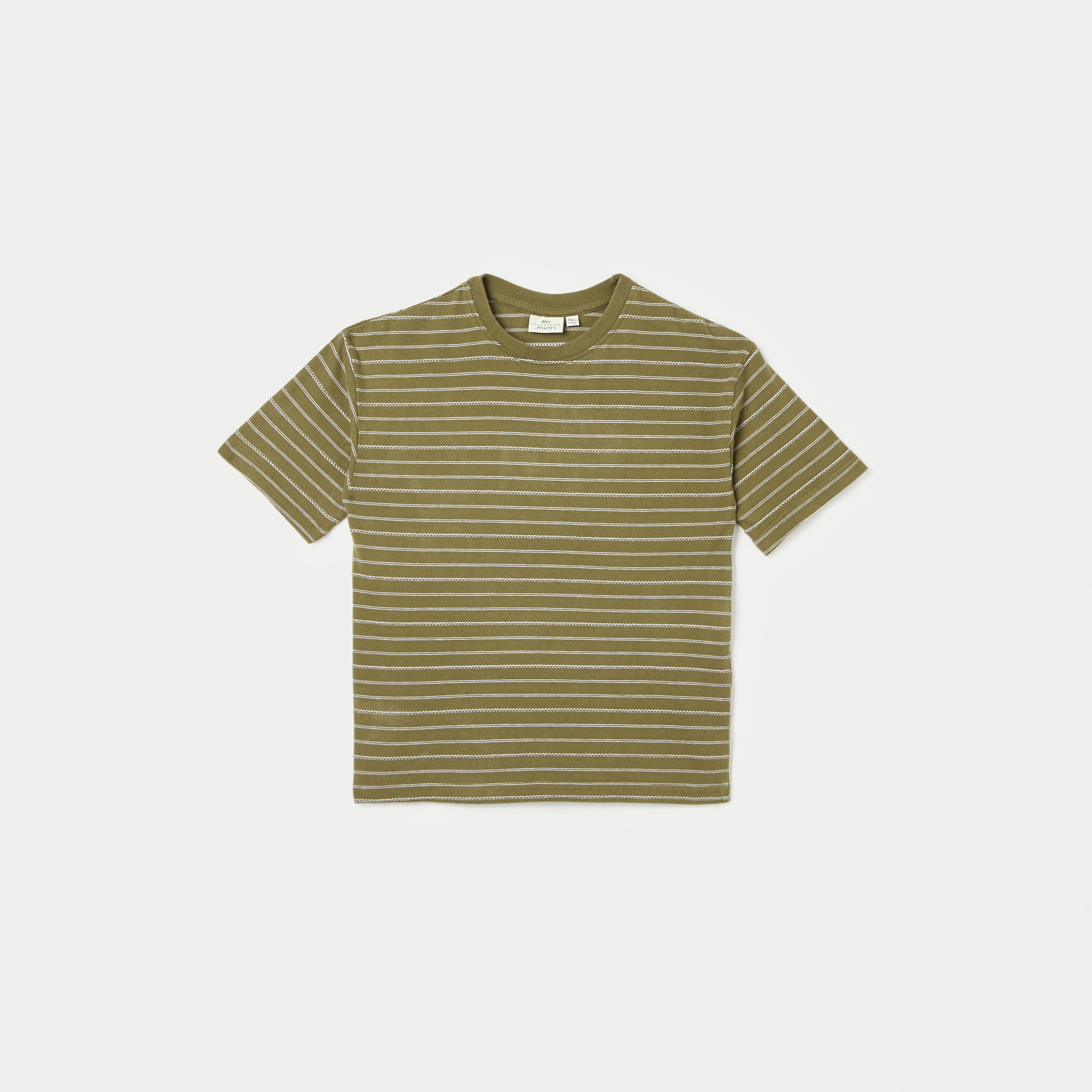 تيشيرت مخطّط بياقة مستديرة وأكمام قصيرة من جونيورز-boys-clothing-tshirtsandpolos-image-1