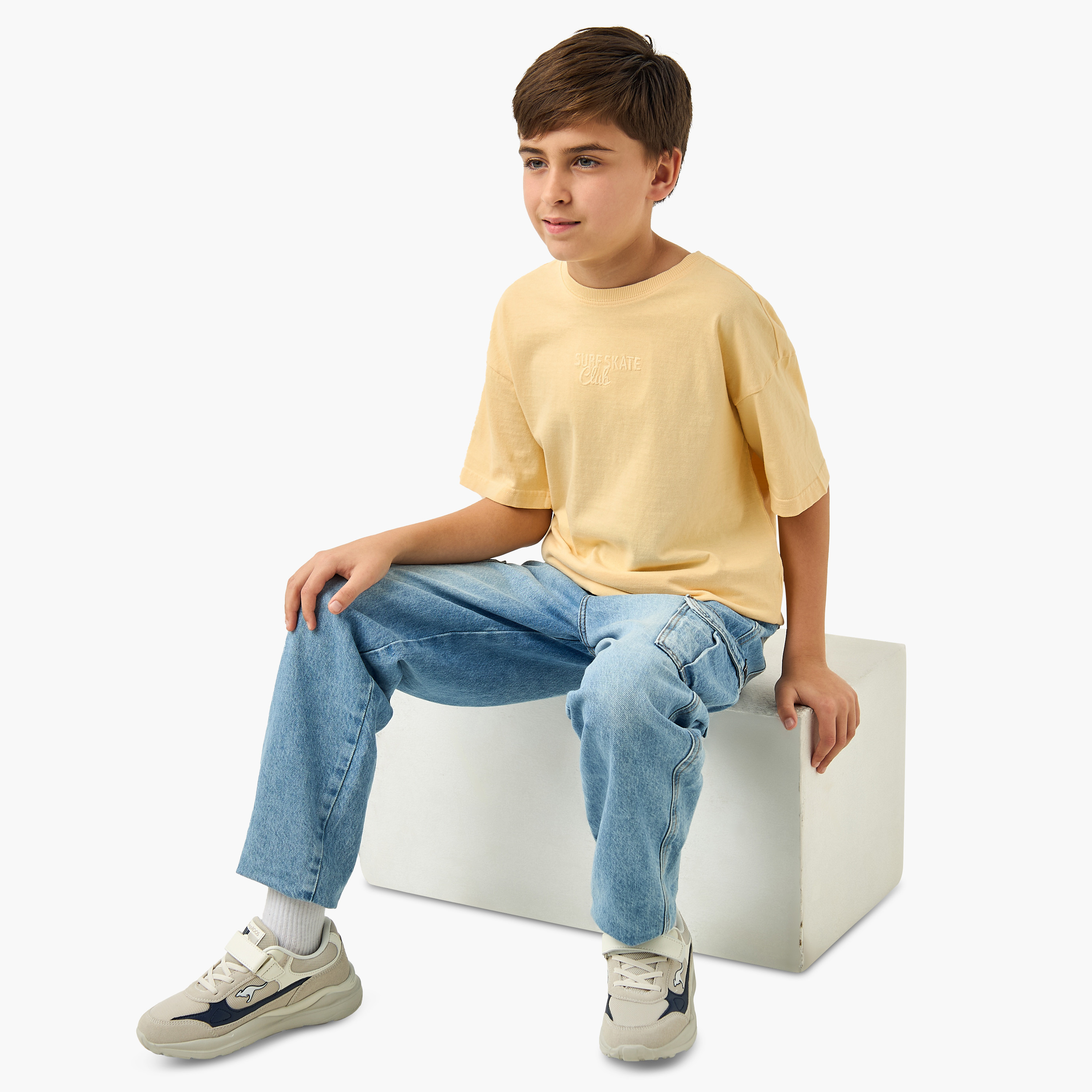 Juniors Embroidered T-shirt with Crew Neck and Short Sleeves-boys-clothing-tshirtsandpolos-image-2