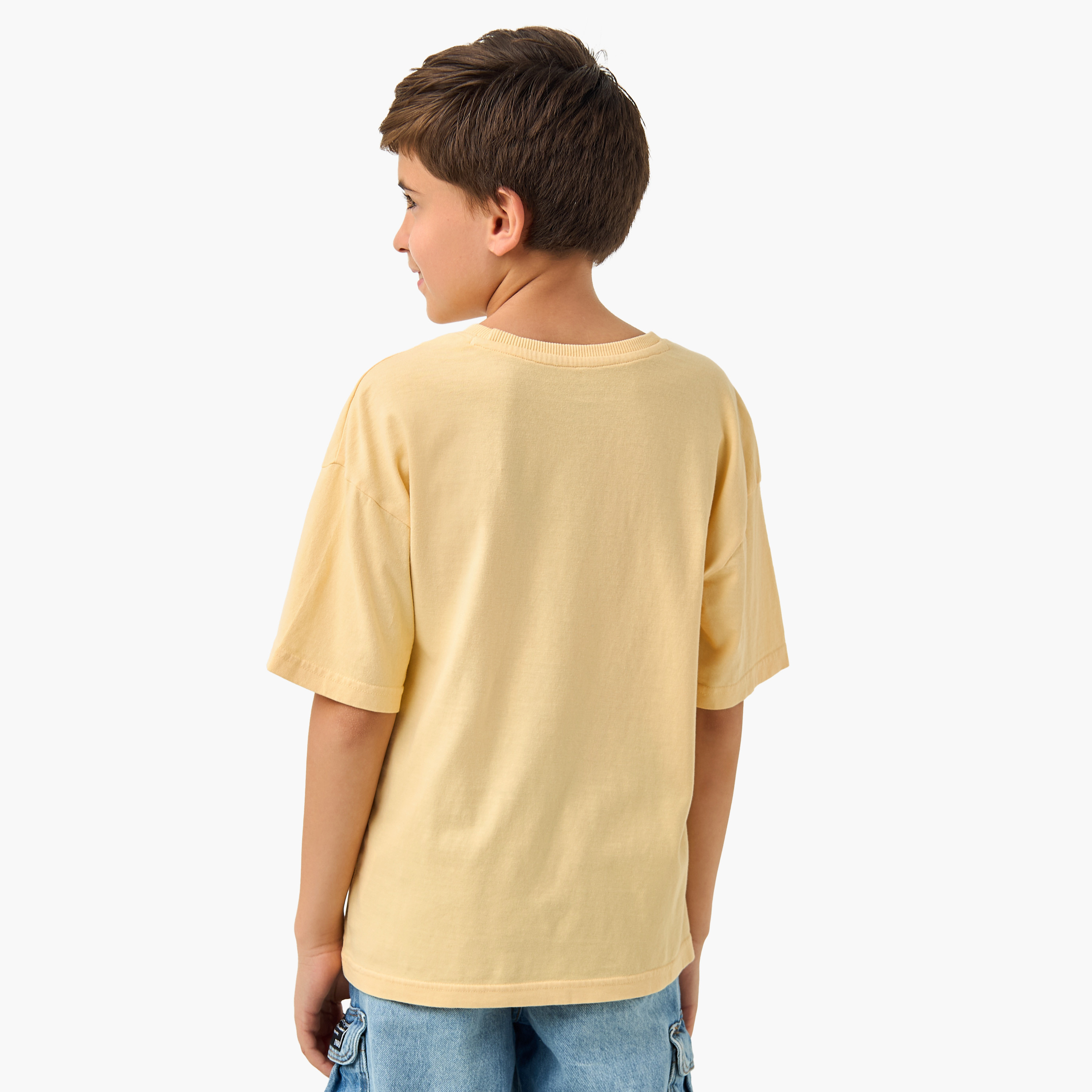 Juniors Embroidered T-shirt with Crew Neck and Short Sleeves-boys-clothing-tshirtsandpolos-image-3
