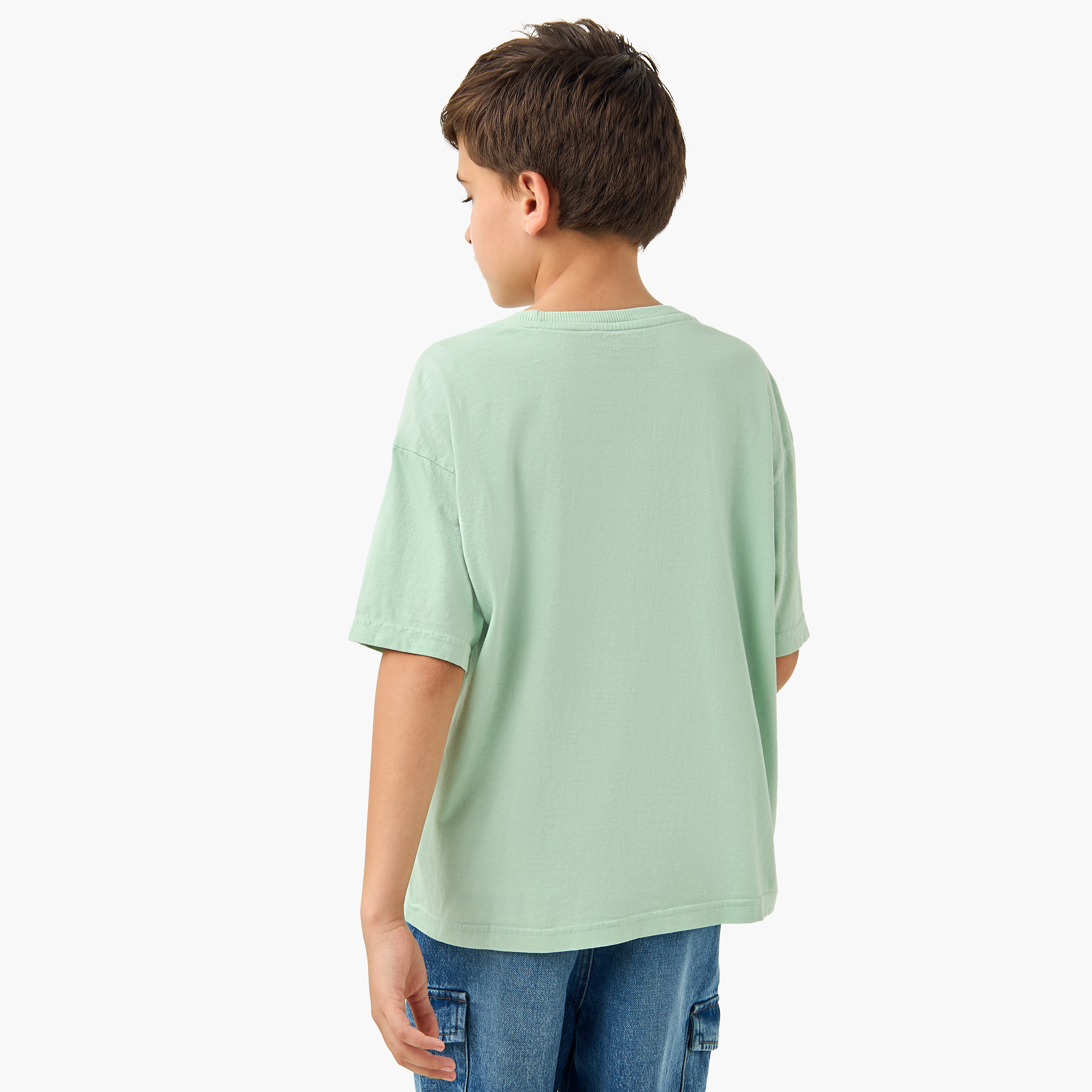 Juniors Embroidered T-shirt with Crew Neck and Short Sleeves-boys-clothing-tshirtsandpolos-image-3
