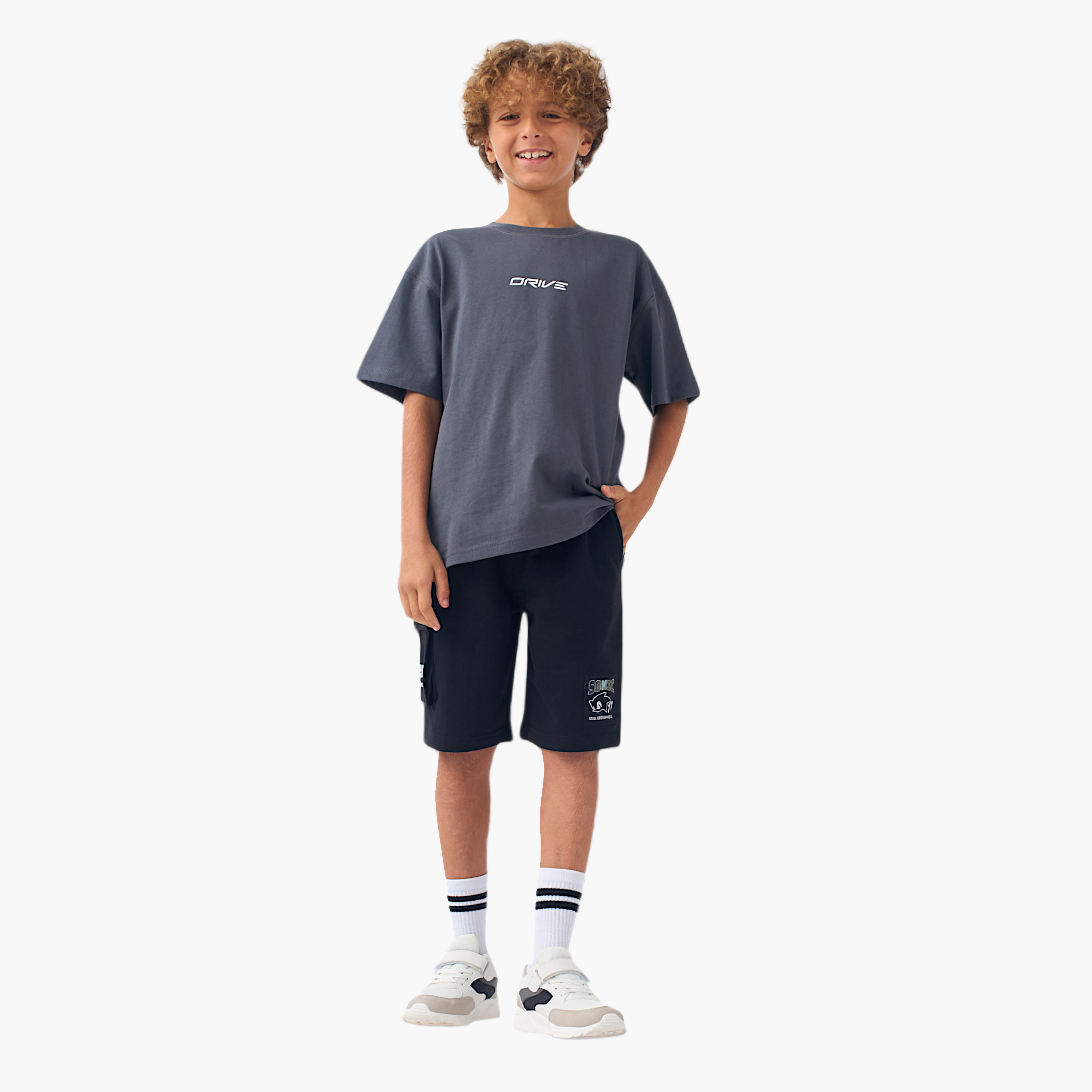 Juniors Graphic Print Crew Neck T-shirt with Short Sleeves-boys-clothing-tshirtsandpolos-image-2