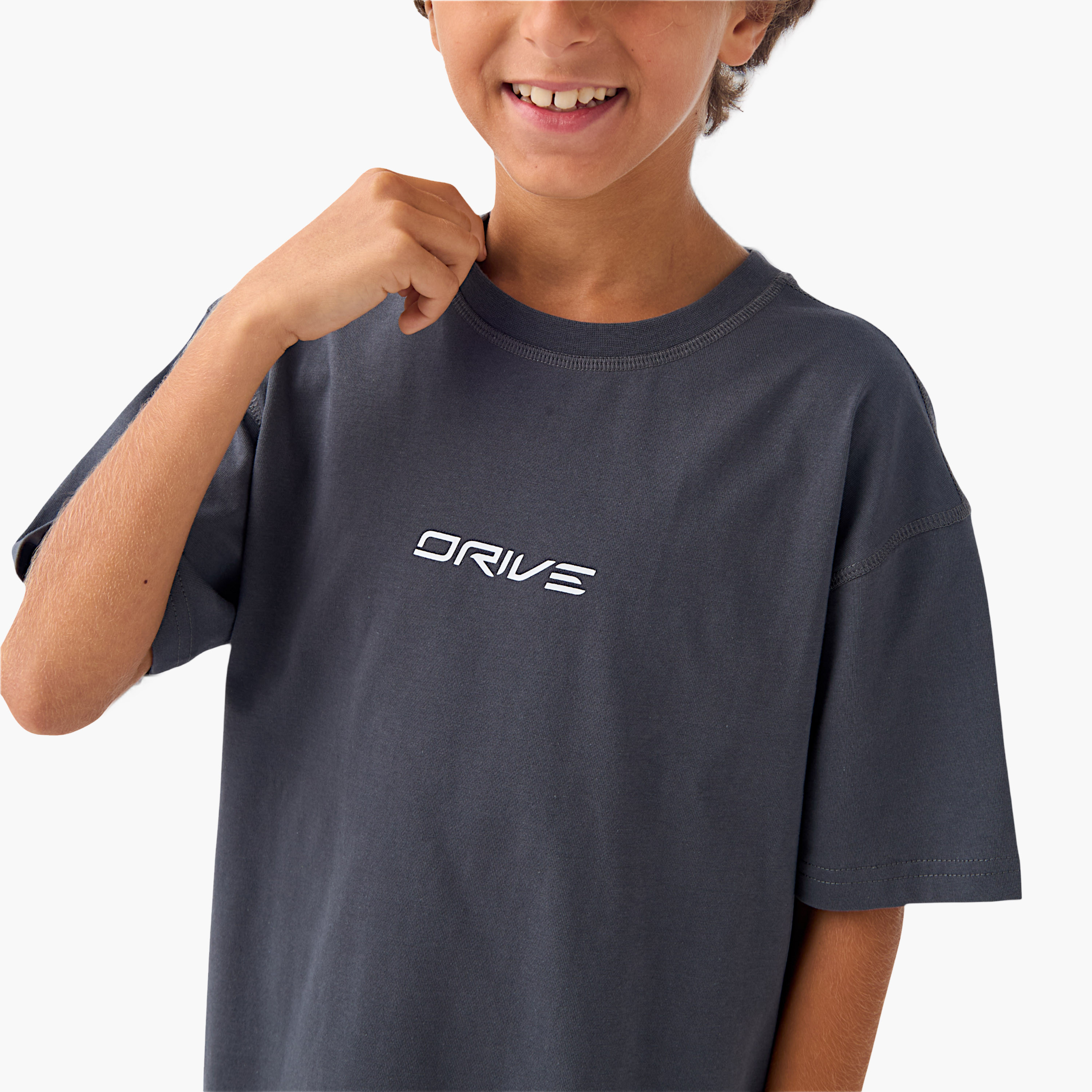 Juniors Graphic Print Crew Neck T-shirt with Short Sleeves-boys-clothing-tshirtsandpolos-image-4