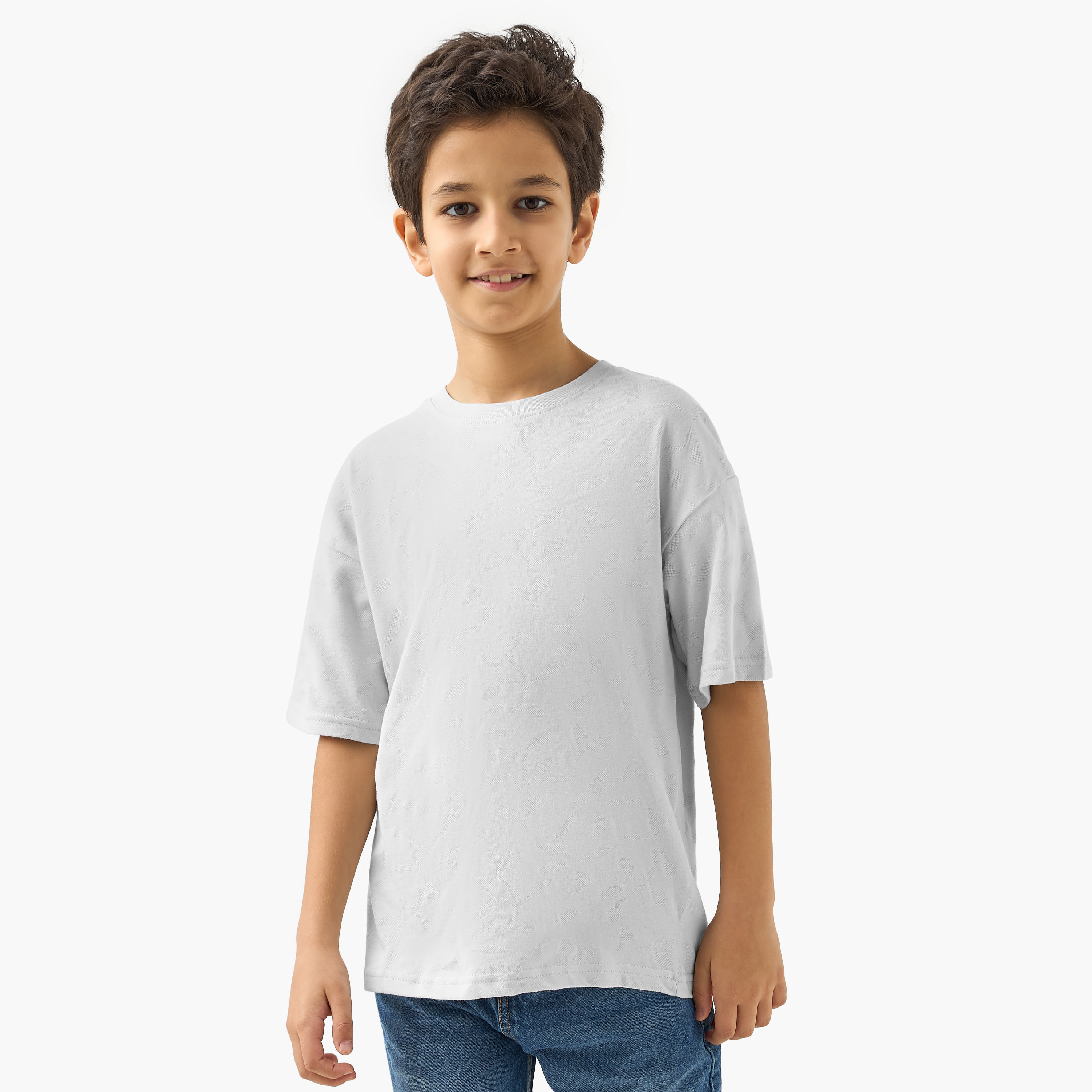 Juniors Solid Crew Neck T-shirt with Short Sleeves-boys-clothing-tshirtsandpolos-image-1