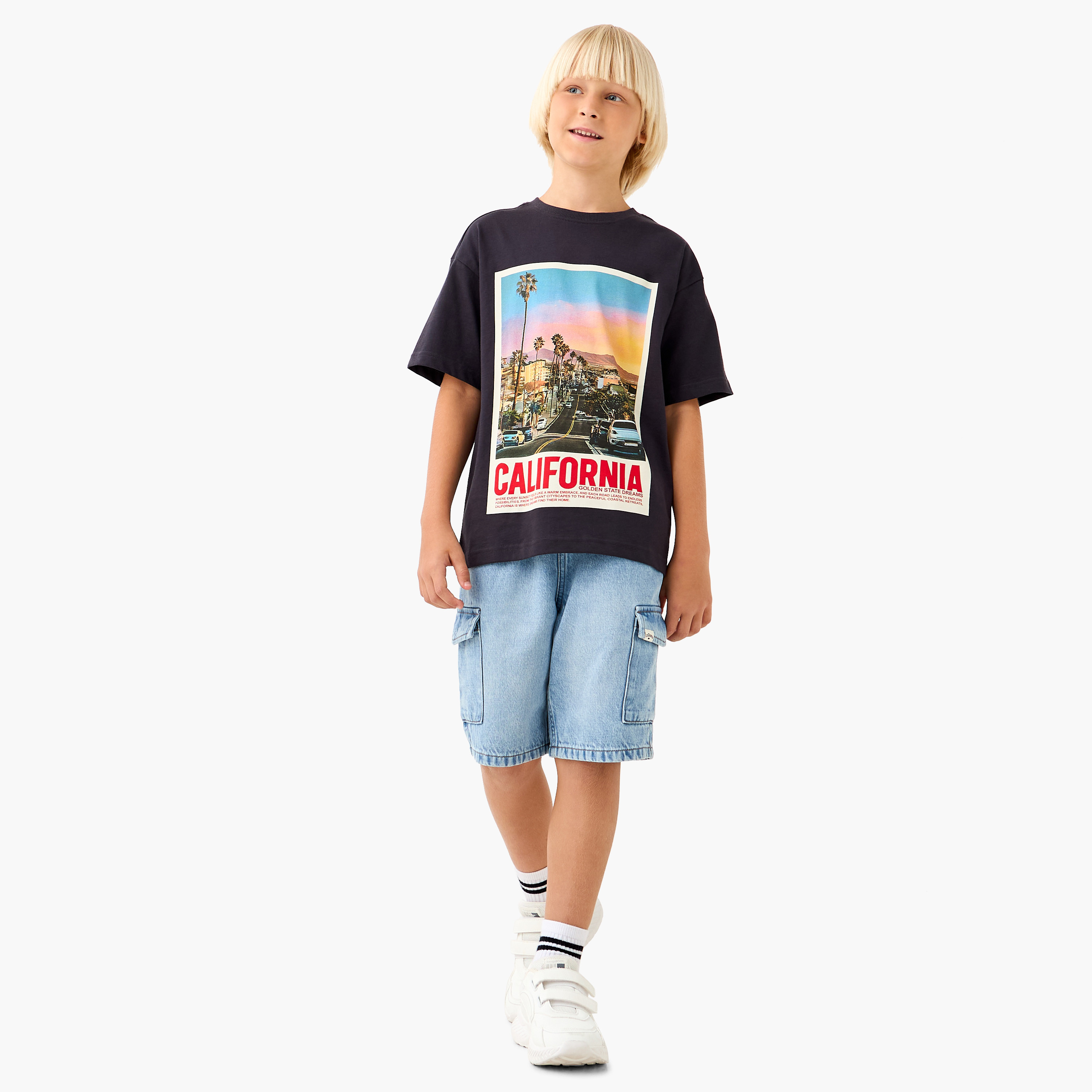 Juniors Graphic Print T-shirt with Short Sleeves-boys-clothing-tshirtsandpolos-image-2