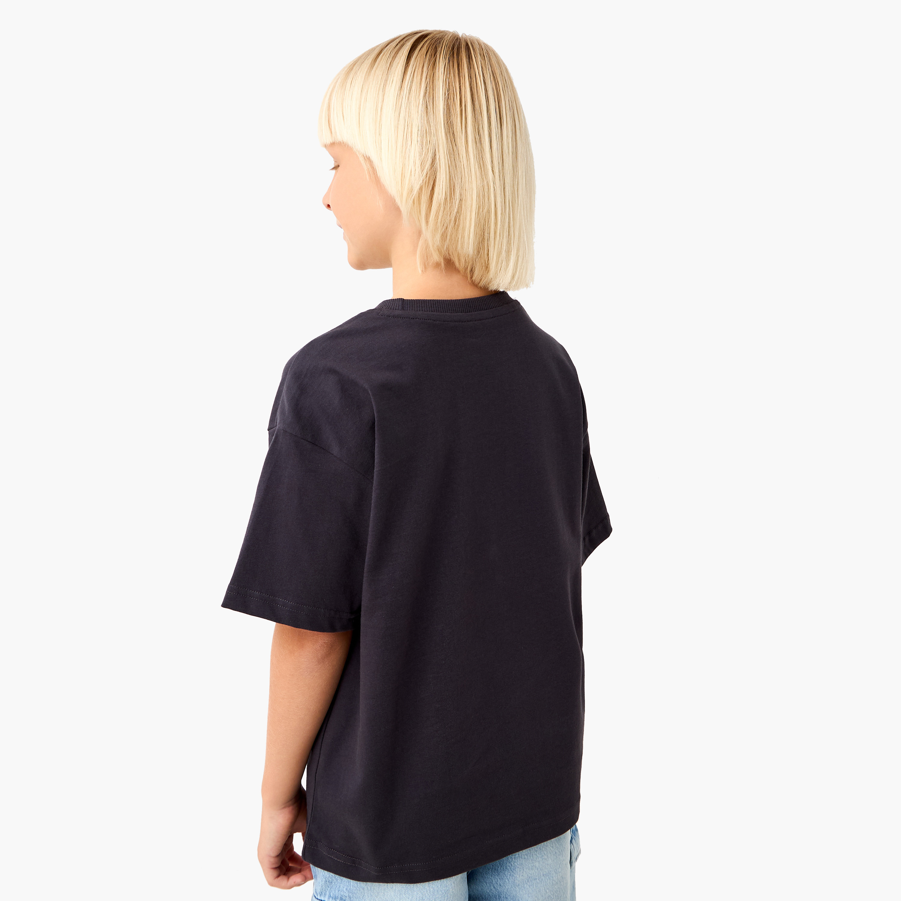 Juniors Graphic Print T-shirt with Short Sleeves-boys-clothing-tshirtsandpolos-image-3