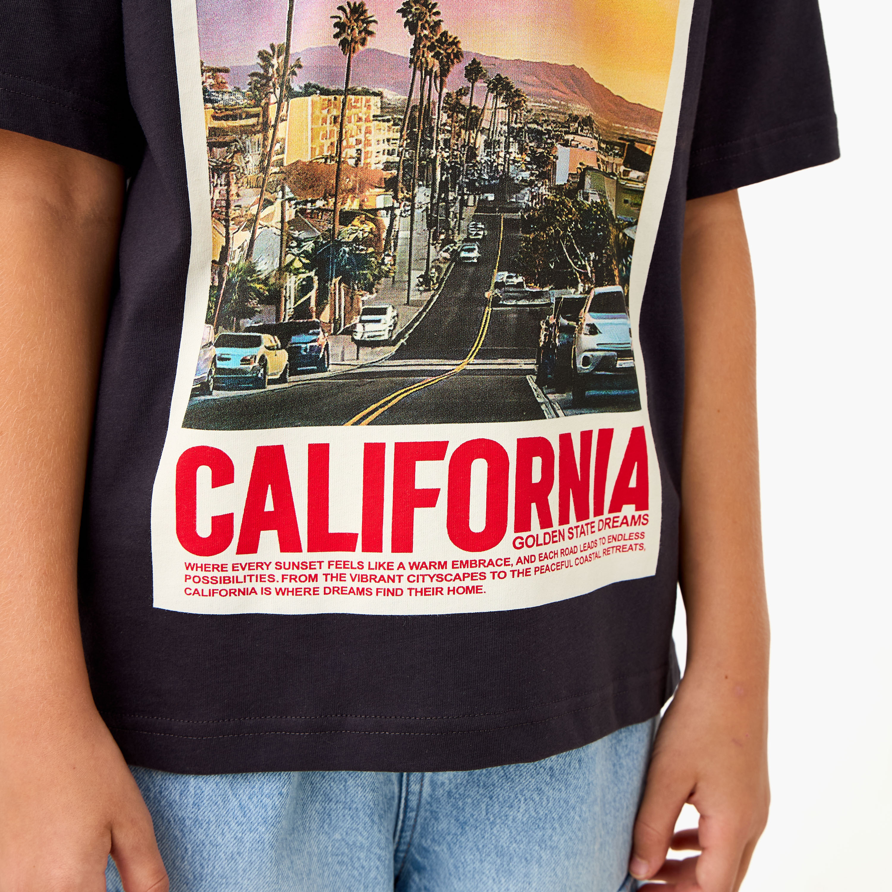 Juniors Graphic Print T-shirt with Short Sleeves-boys-clothing-tshirtsandpolos-image-4