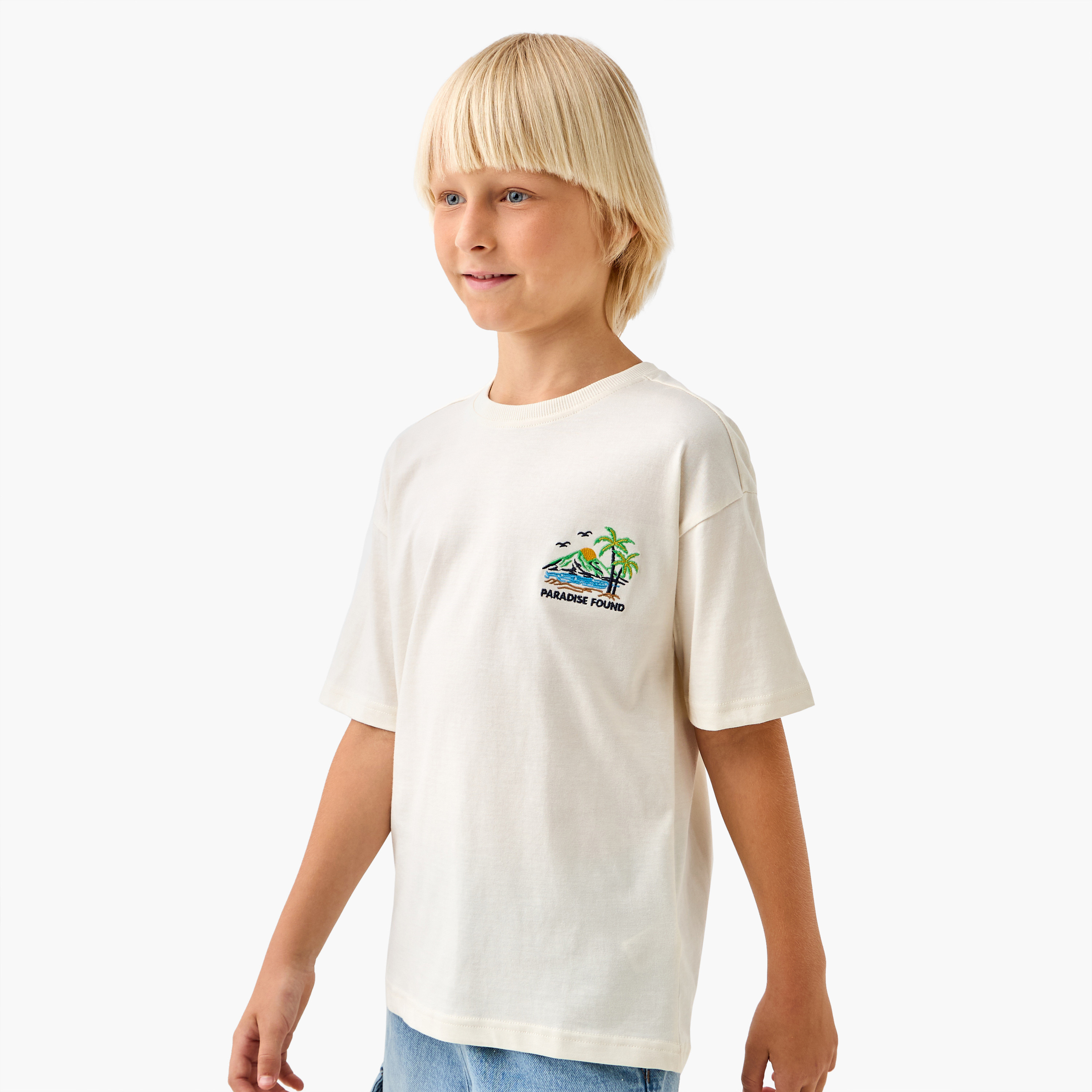 Juniors Printed T-shirt with Short Sleeves-boys-clothing-tshirtsandpolos-image-1