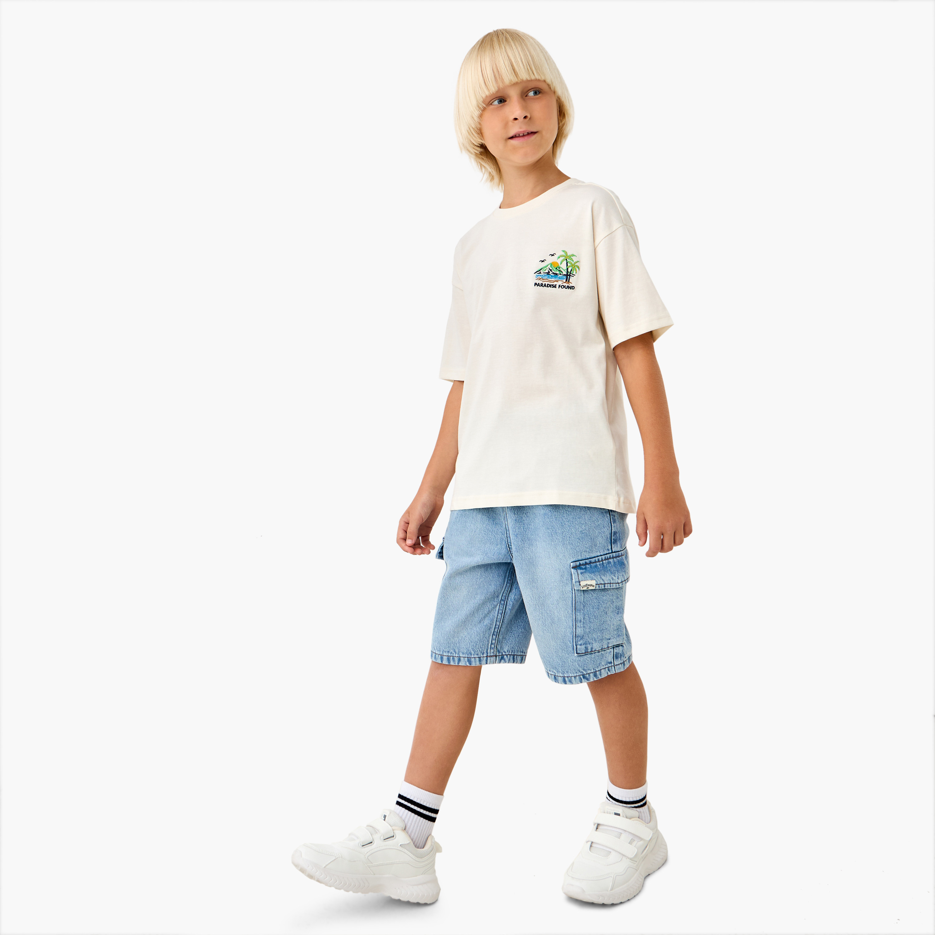 Juniors Printed T-shirt with Short Sleeves-boys-clothing-tshirtsandpolos-image-2