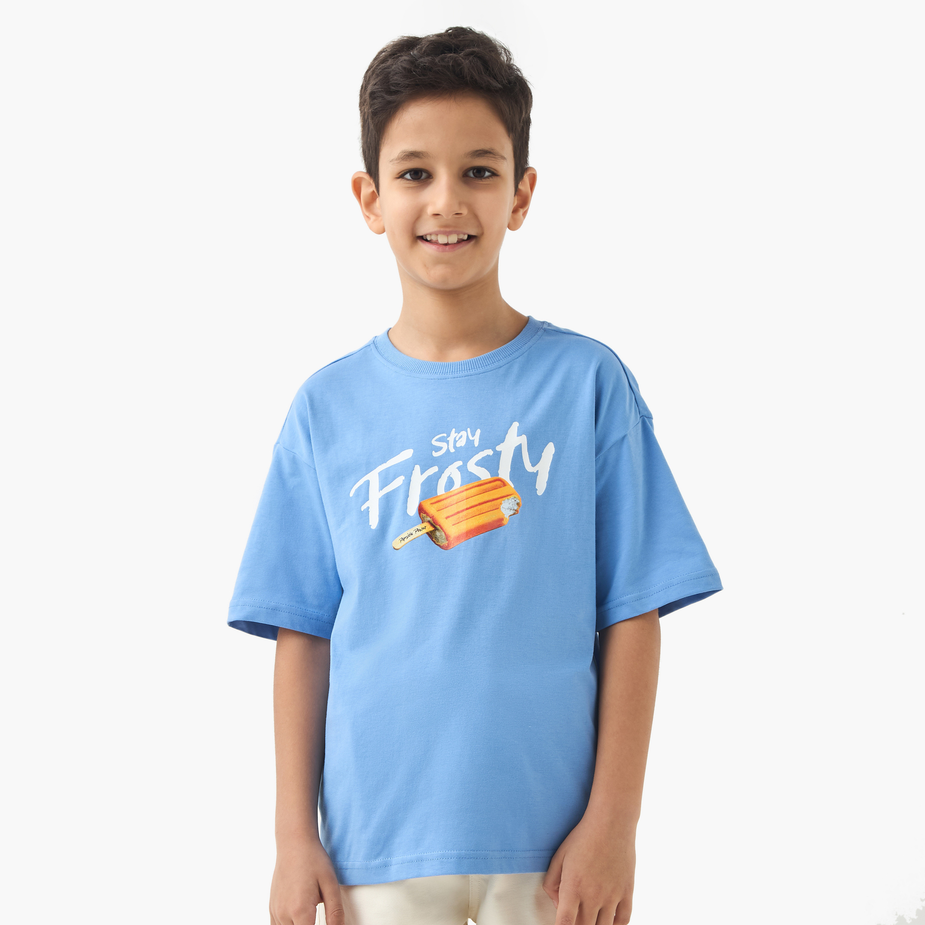 Juniors Graphic Print T-shirt with Short Sleeves-boys-clothing-tshirtsandpolos-image-1