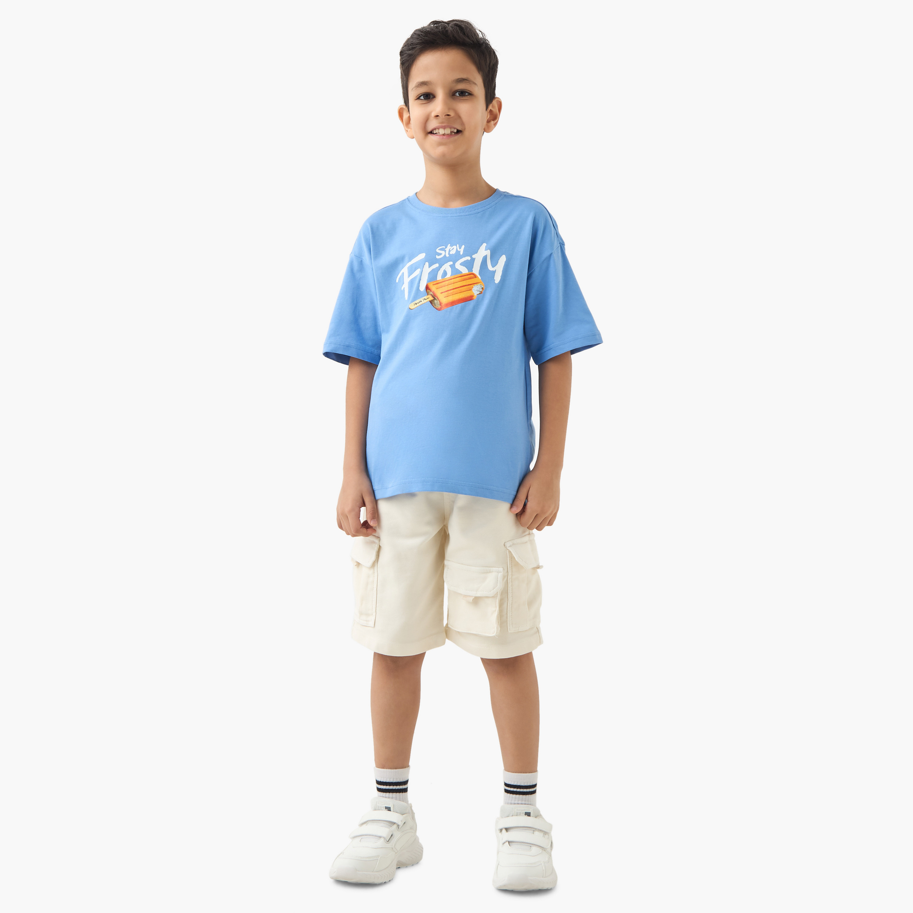 Juniors Graphic Print T-shirt with Short Sleeves-boys-clothing-tshirtsandpolos-image-2
