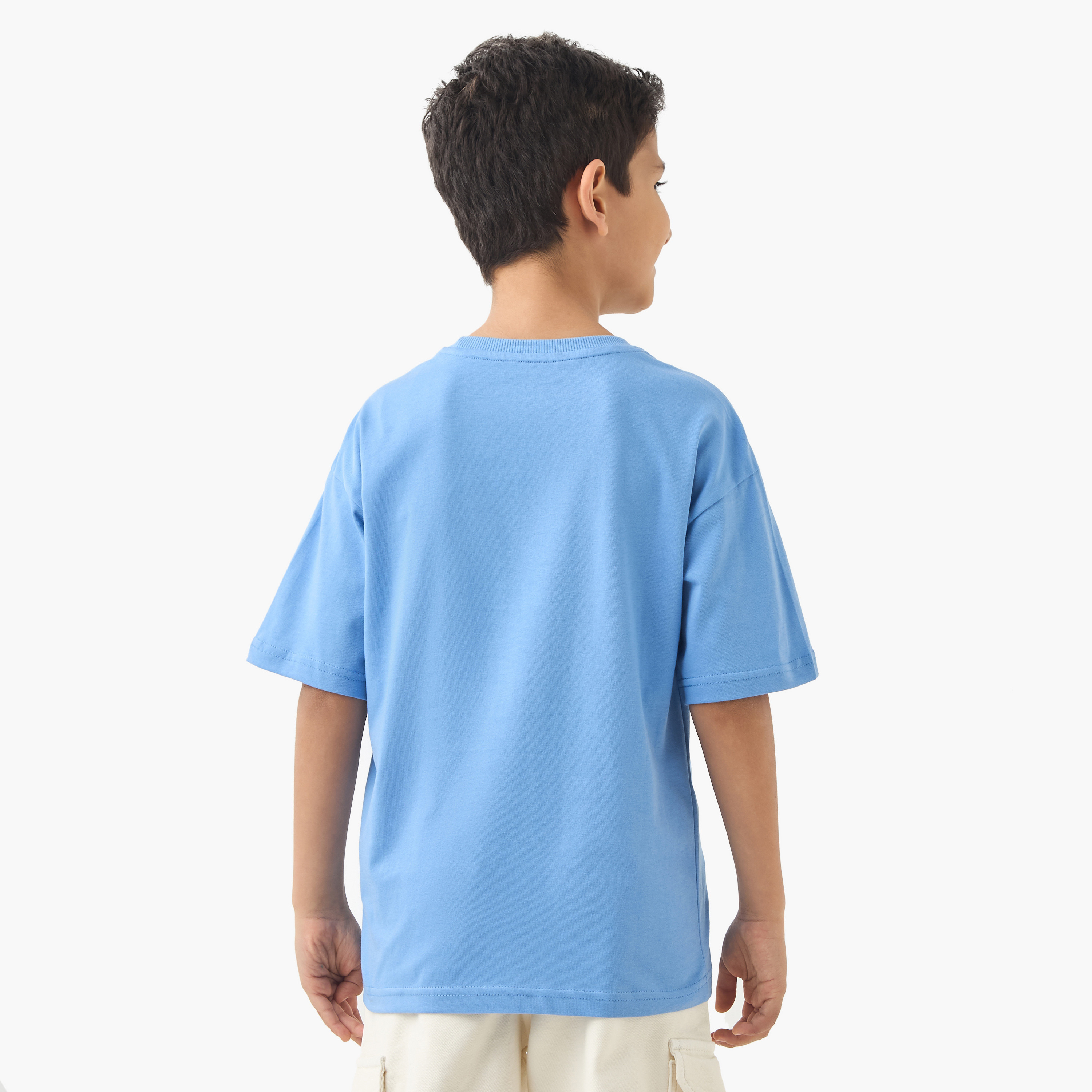 Juniors Graphic Print T-shirt with Short Sleeves-boys-clothing-tshirtsandpolos-image-3