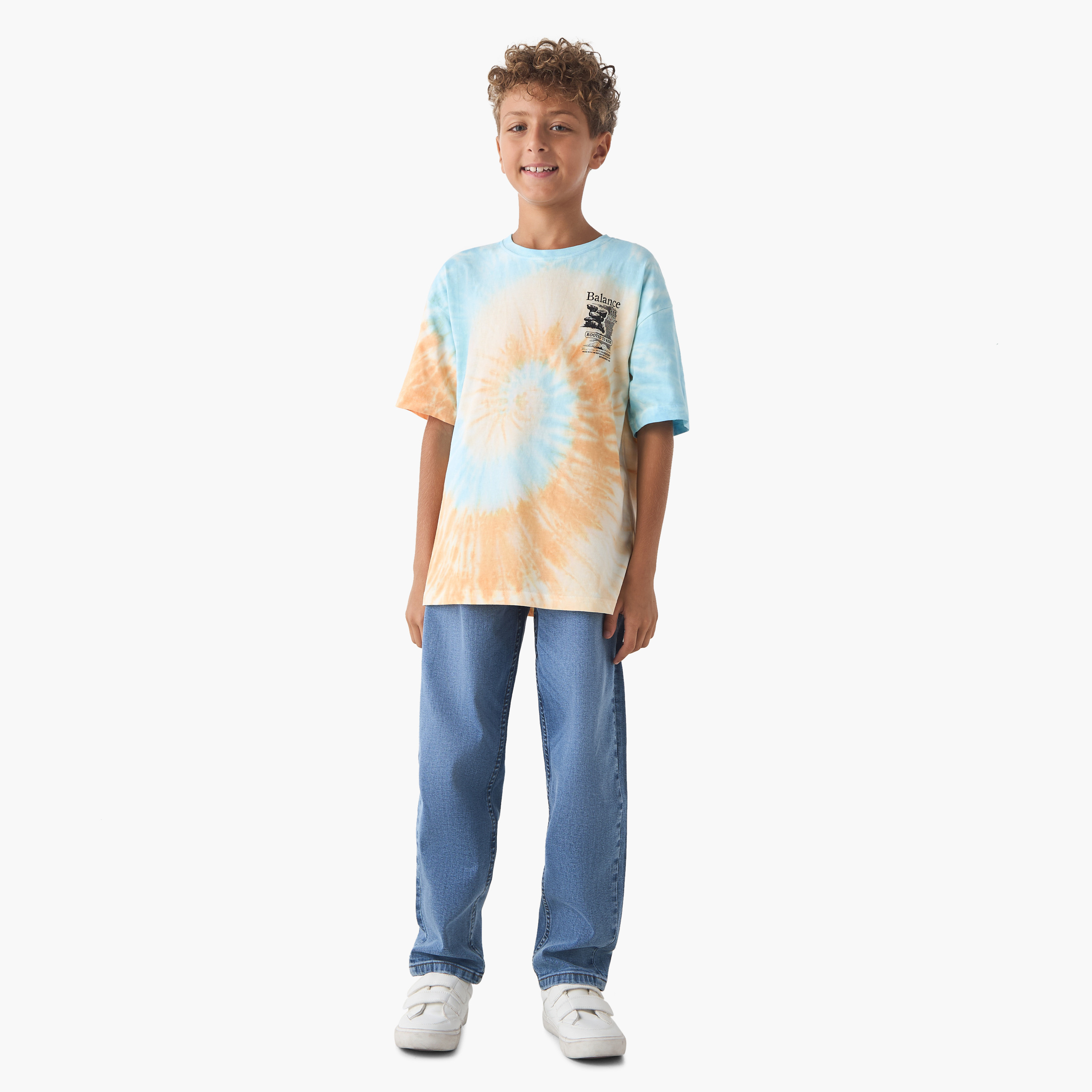 Juniors Tie-Dye Print T-shirt with Short Sleeves-boys-clothing-tshirtsandpolos-image-2