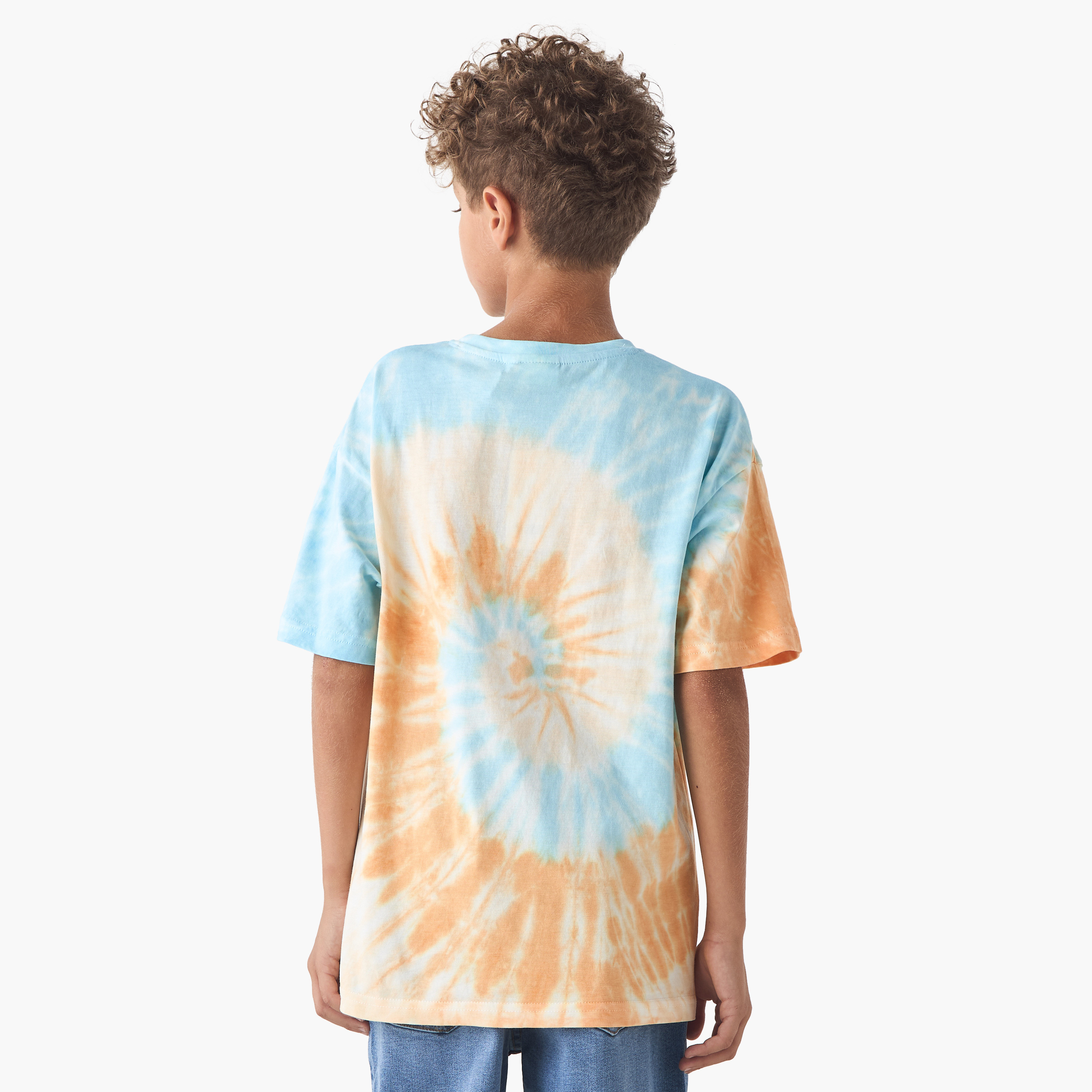 Juniors Tie-Dye Print T-shirt with Short Sleeves-boys-clothing-tshirtsandpolos-image-3