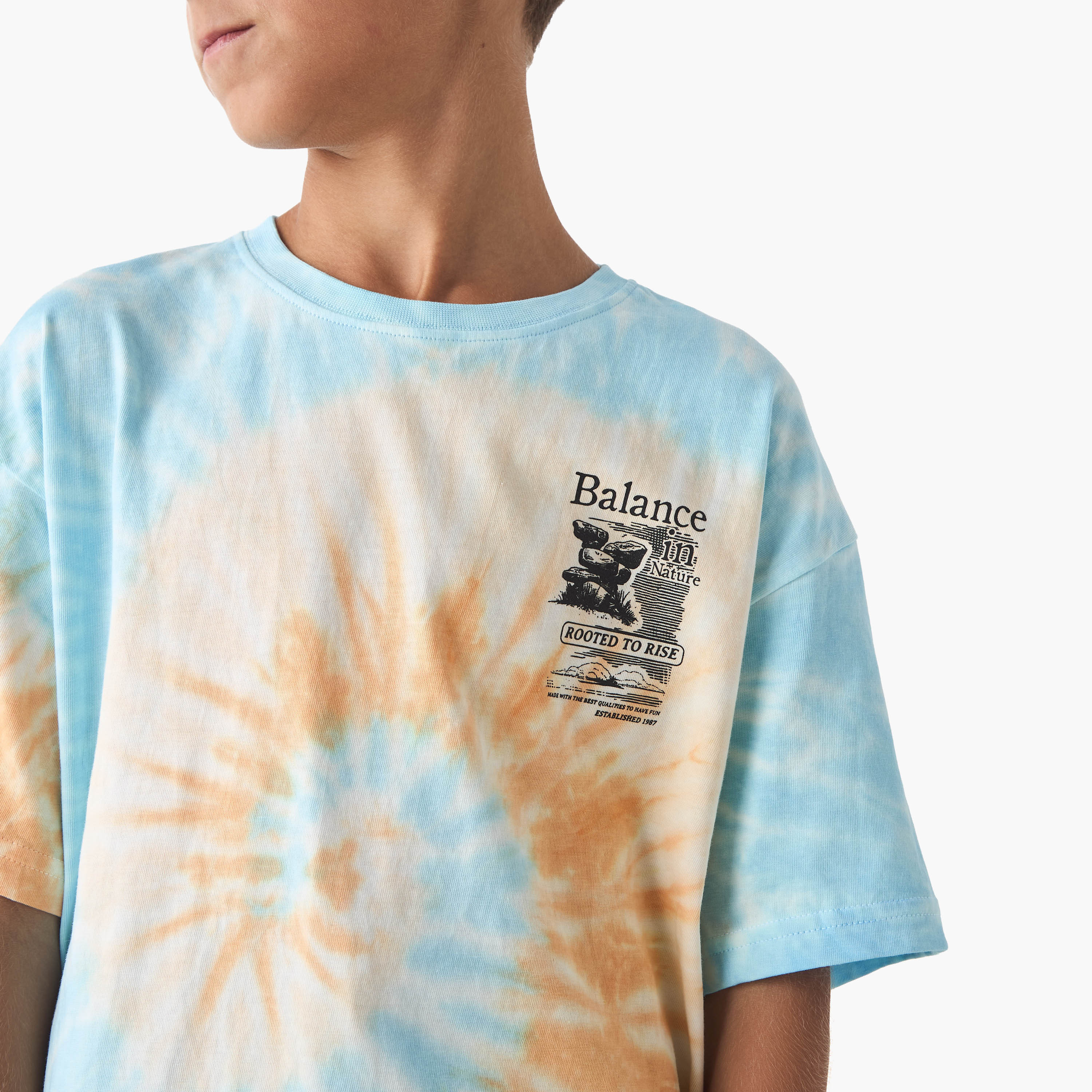 Juniors Tie-Dye Print T-shirt with Short Sleeves-boys-clothing-tshirtsandpolos-image-4