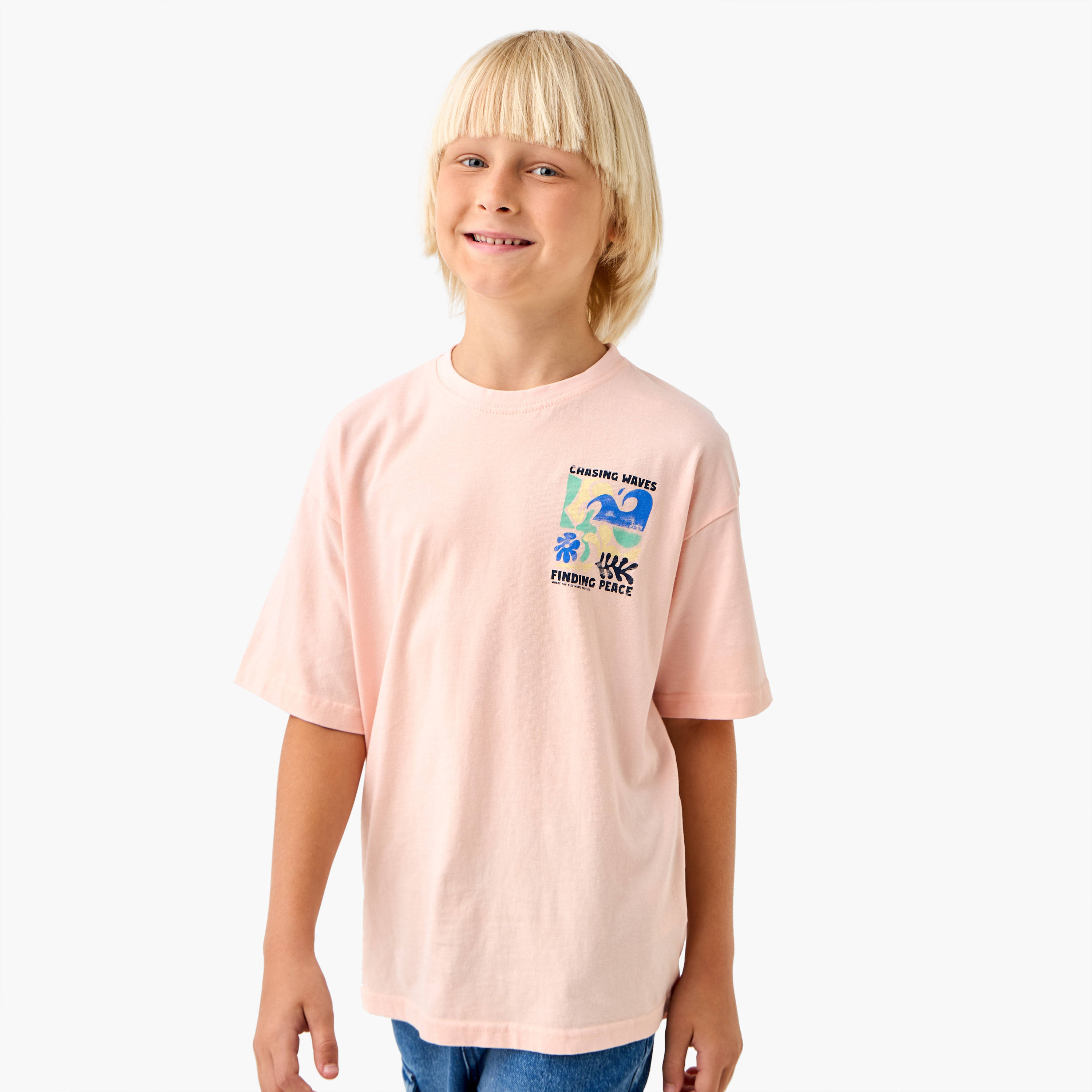 Juniors Printed T-shirt with Short Sleeves-boys-clothing-tshirtsandpolos-image-3