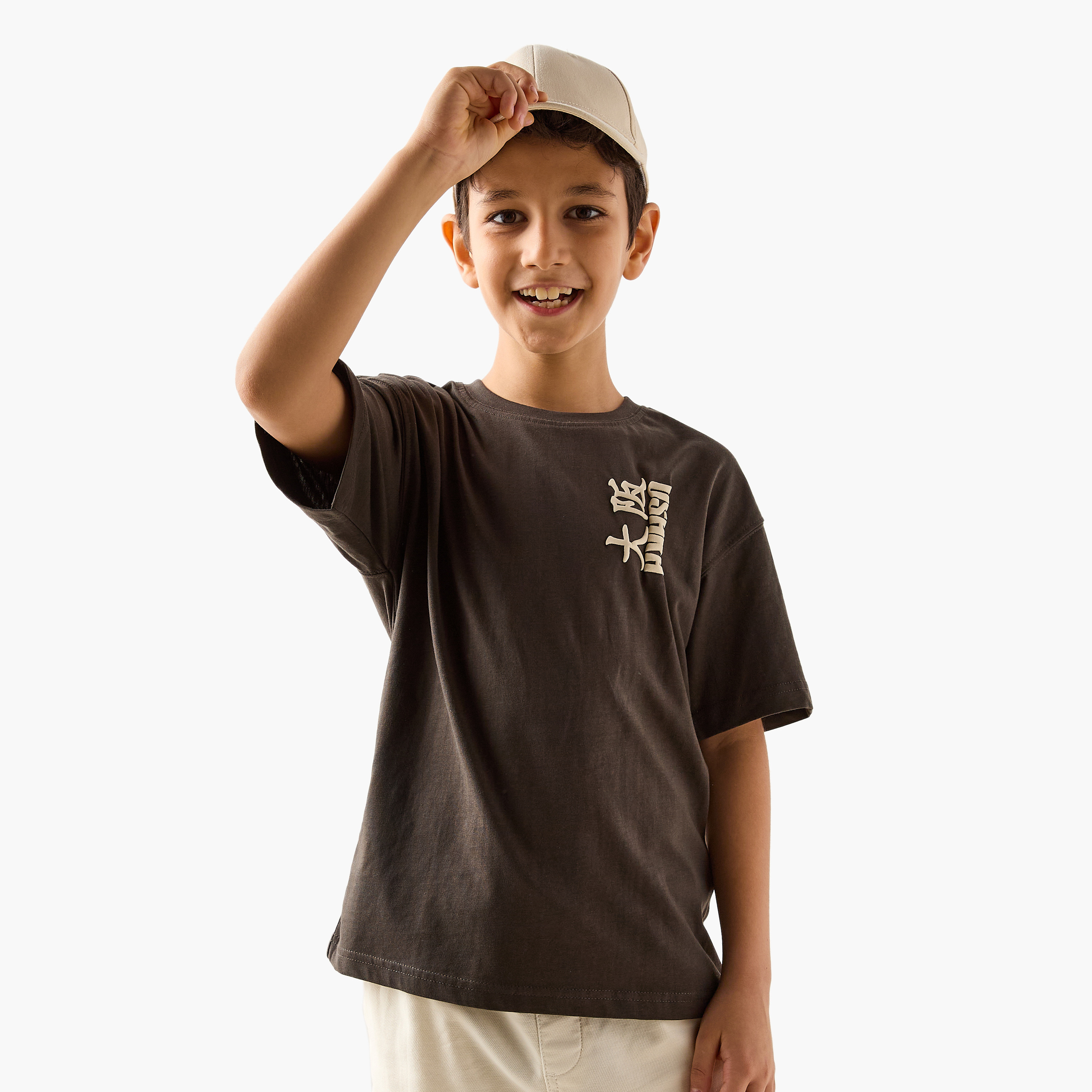 Juniors Graphic Print T-shirt with Short Sleeves-boys-clothing-tshirtsandpolos-image-2