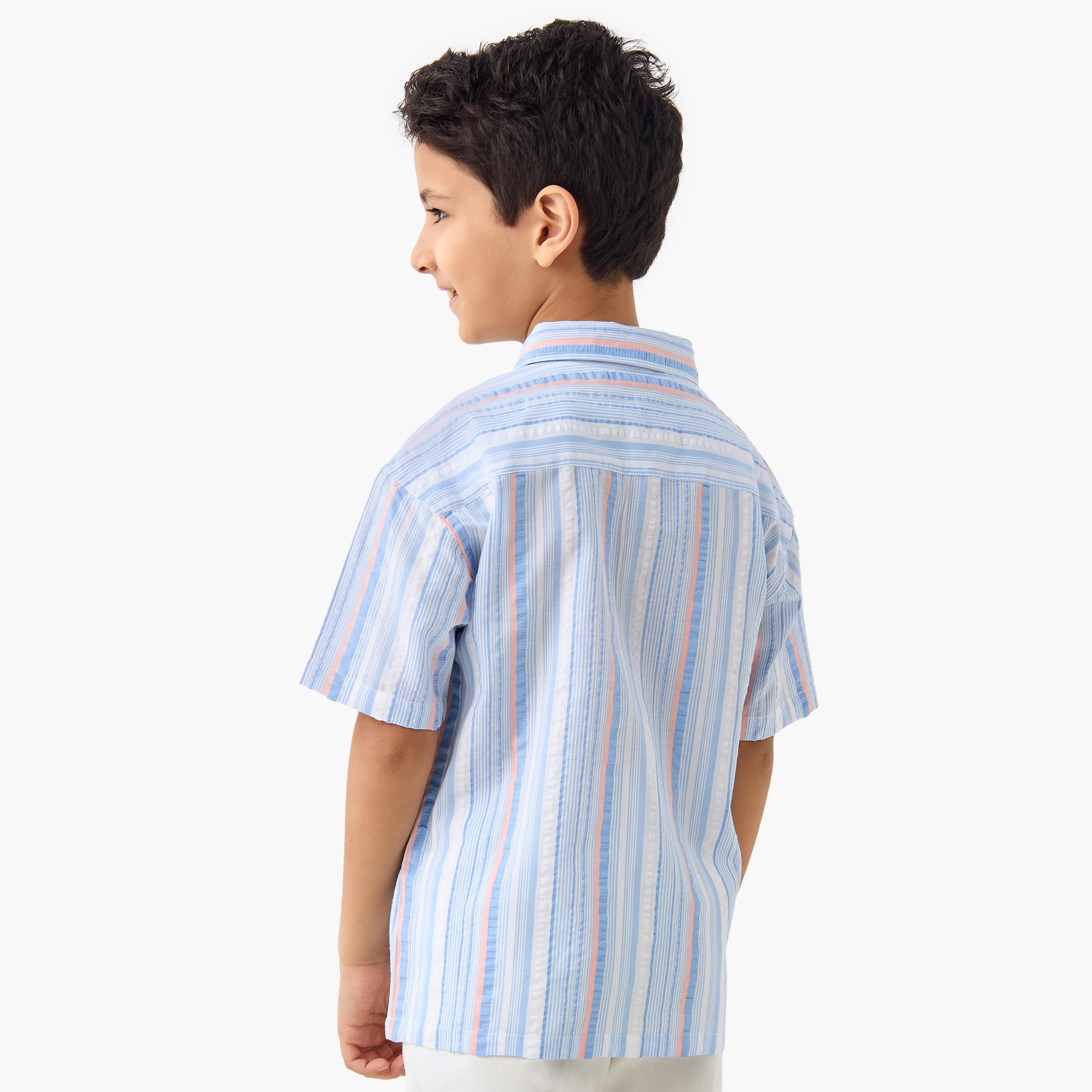 قميص مخطط بأكمام قصيرة من جونيورز-boys-clothing-shirts-image-3