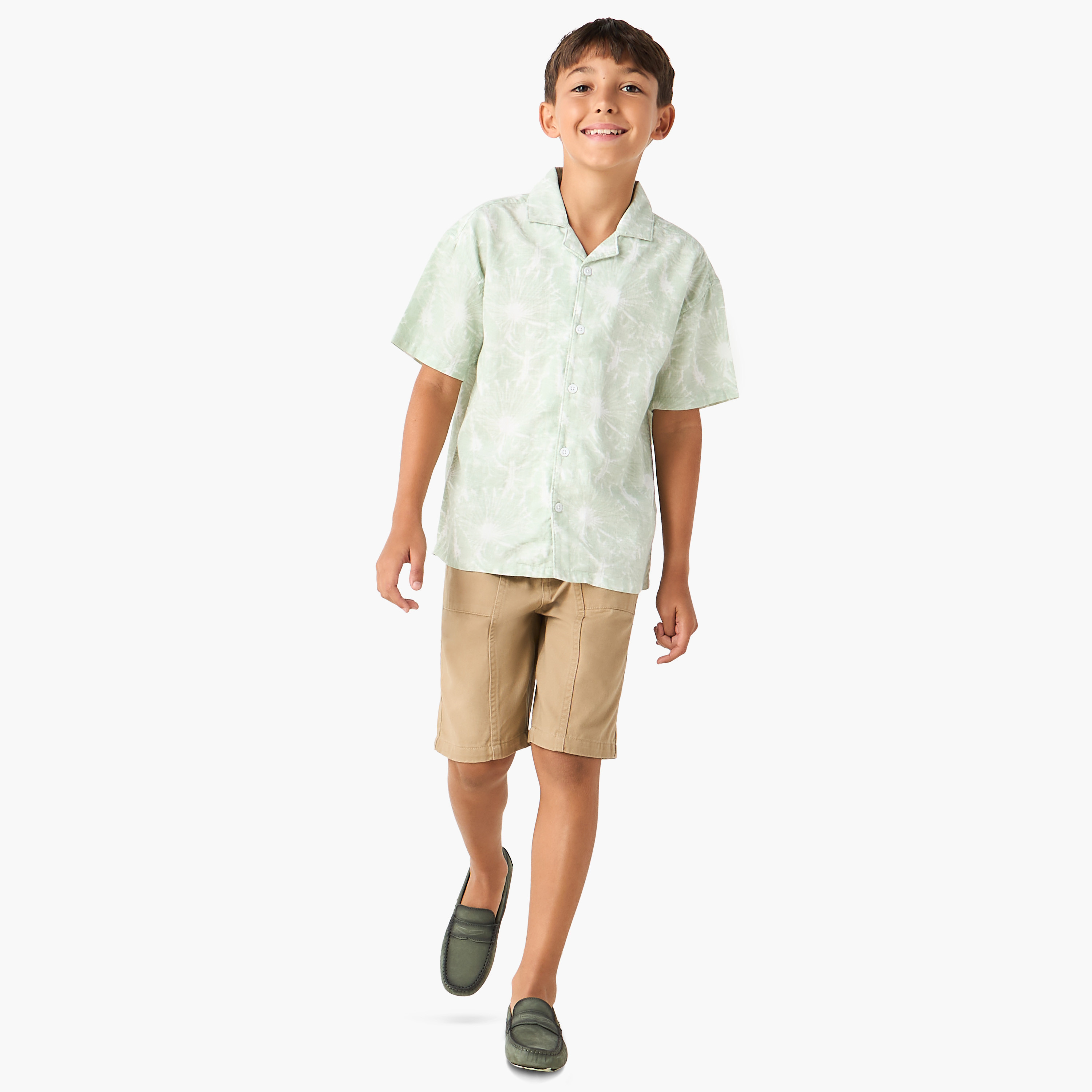 Juniors All-Over Print Shirt with Camp Collar and Short Sleeves-boys-clothing-shirts-image-2