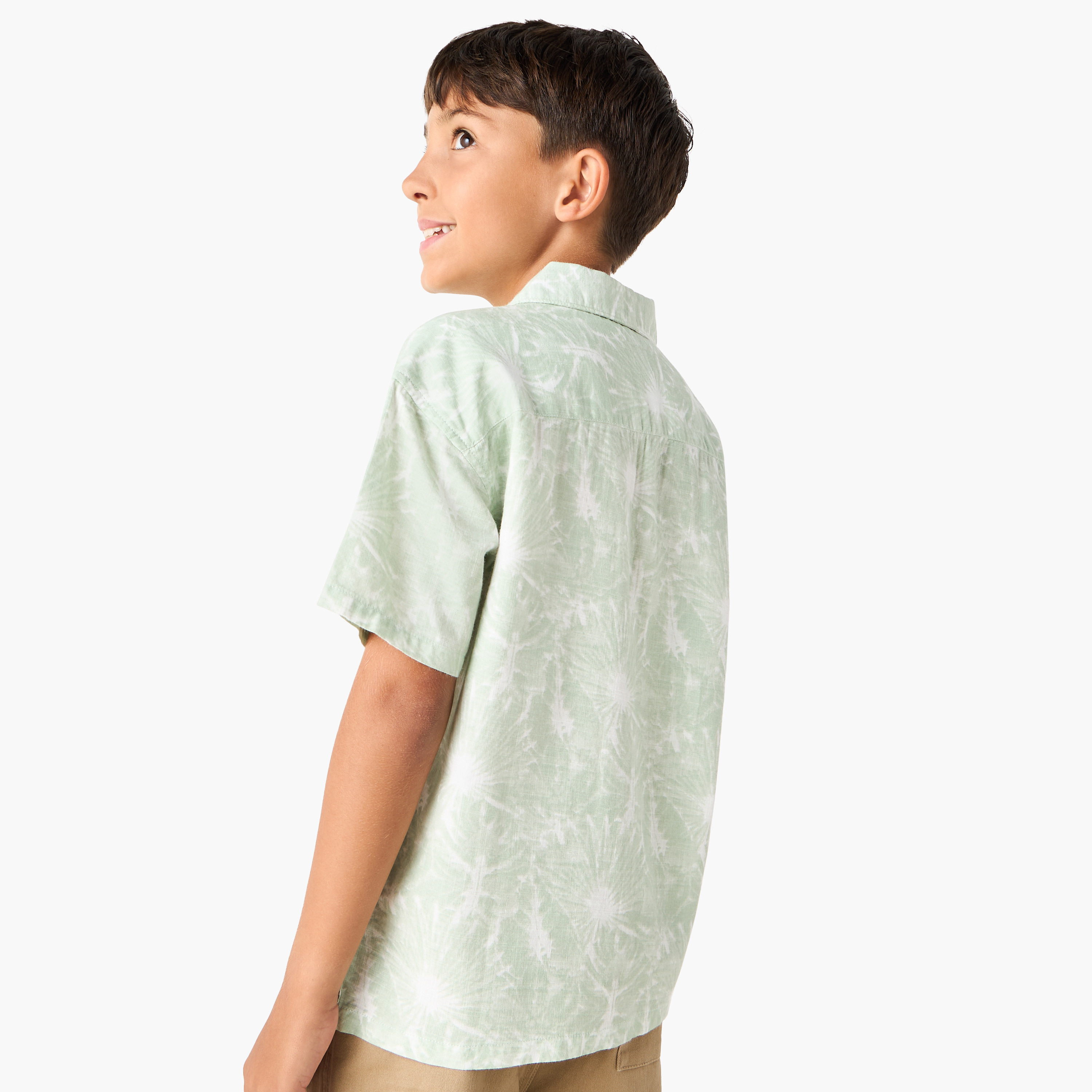 Juniors All-Over Print Shirt with Camp Collar and Short Sleeves-boys-clothing-shirts-image-3