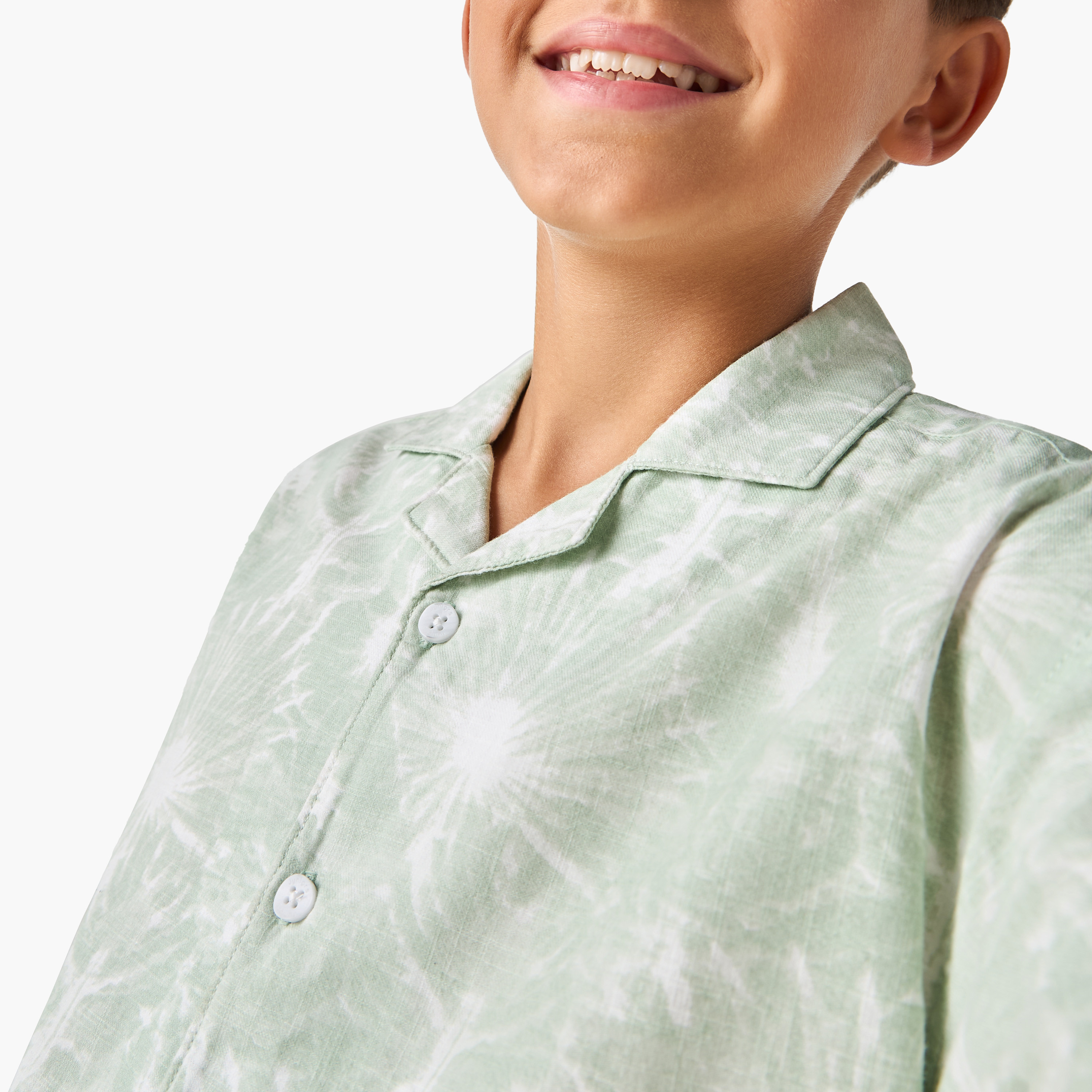 Juniors All-Over Print Shirt with Camp Collar and Short Sleeves-boys-clothing-shirts-image-4