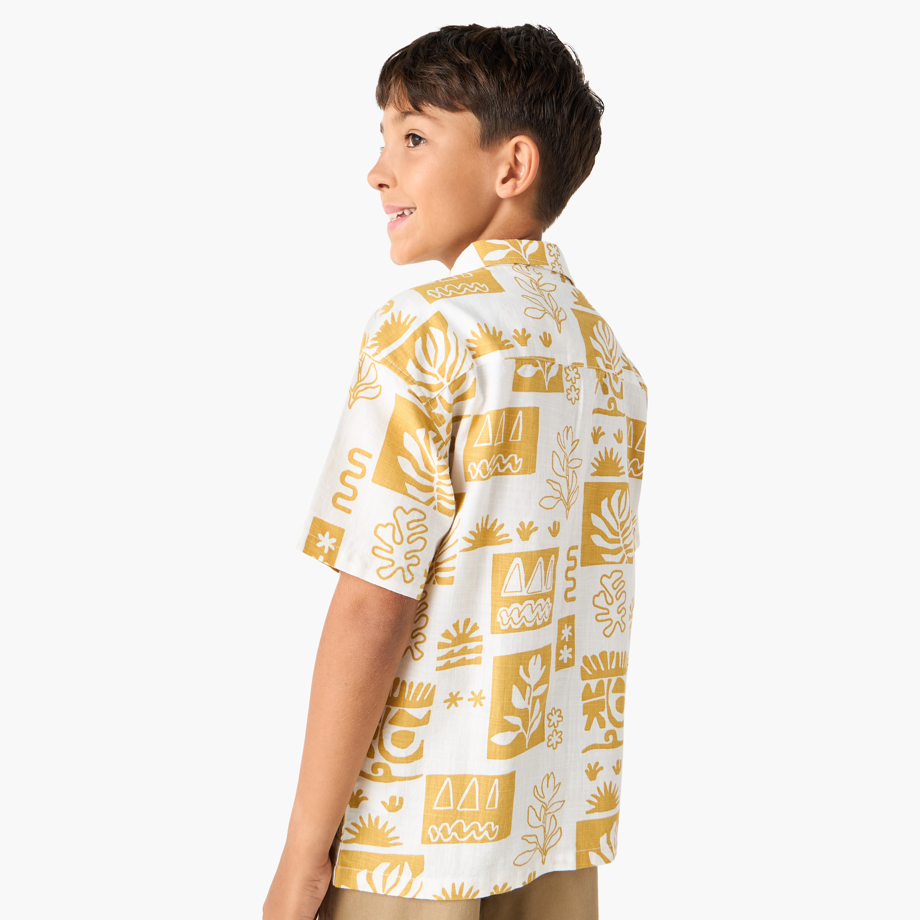 Juniors All-Over Print Shirt with Collar and Short Sleeves-boys-clothing-shirts-image-3