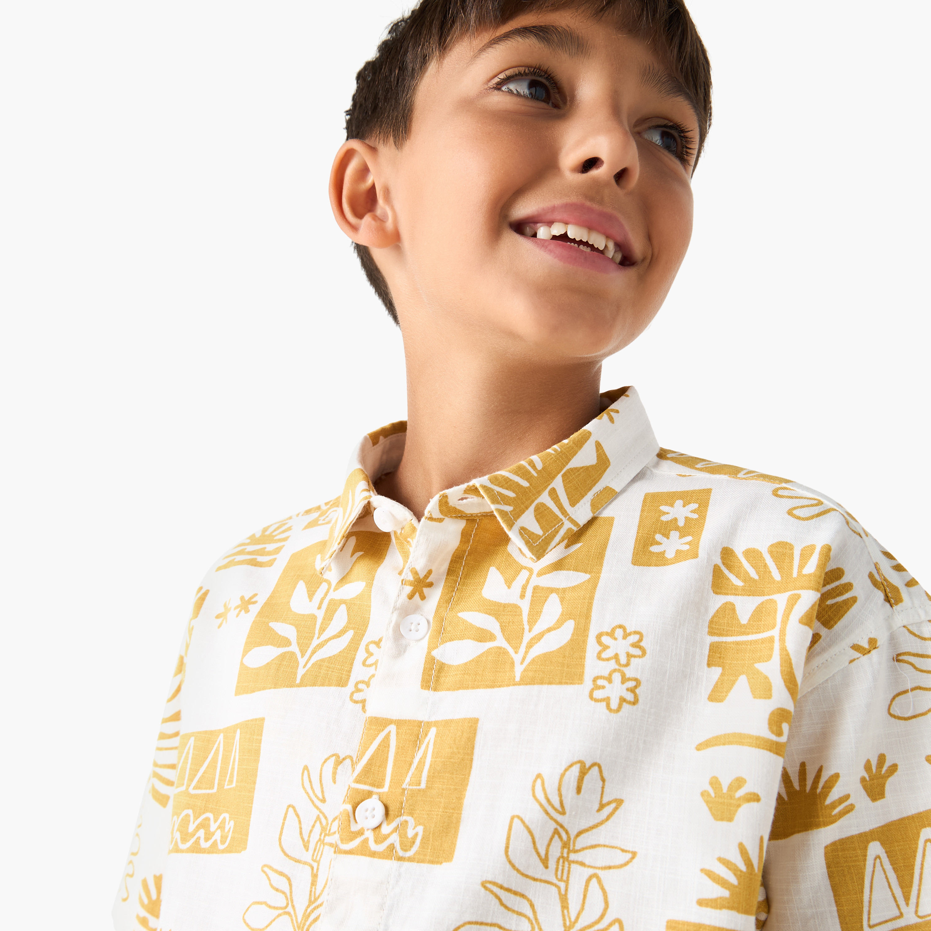 Juniors All-Over Print Shirt with Collar and Short Sleeves-boys-clothing-shirts-image-4