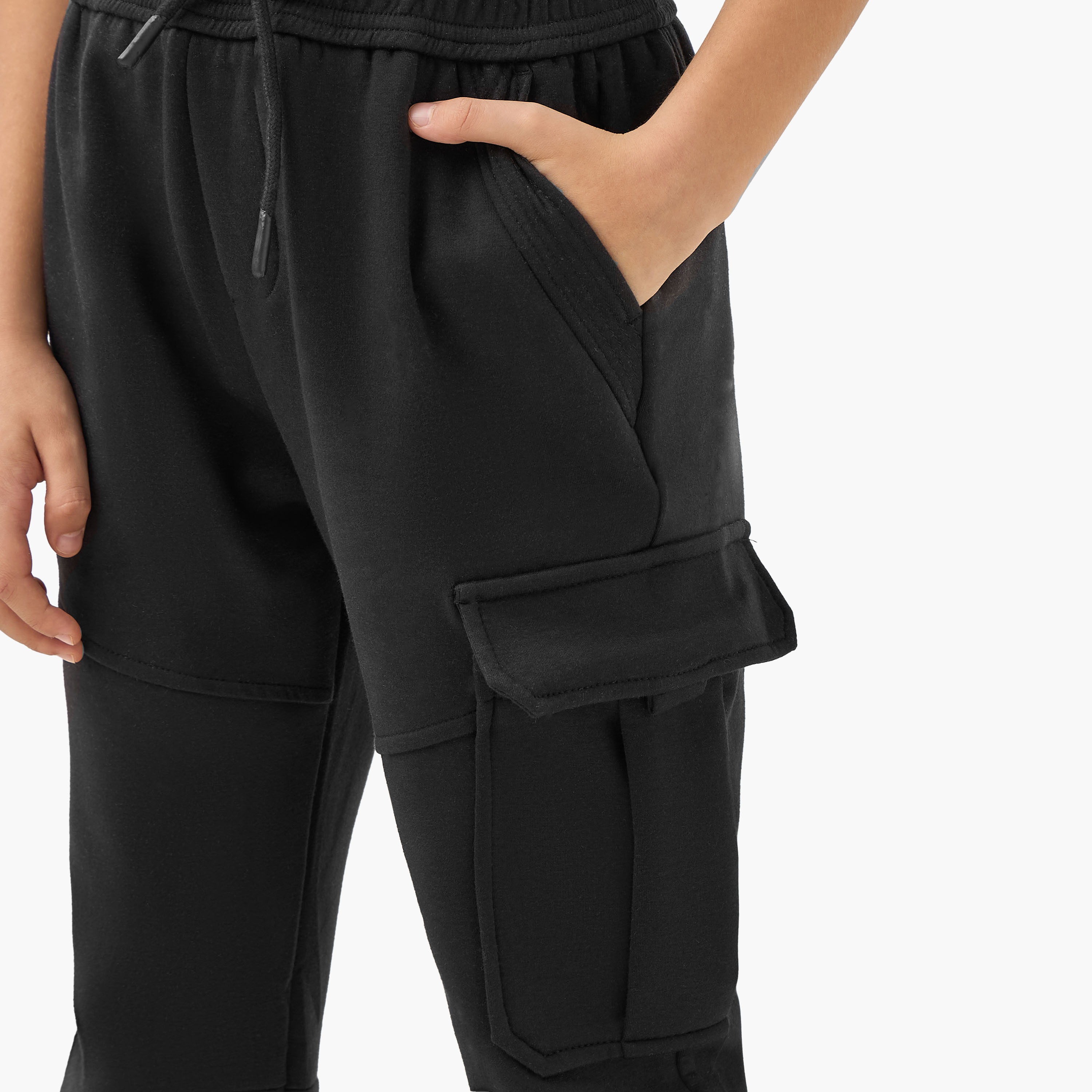 Juniors Applique Detail Joggers with Drawstring Closure and Pockets-boys-clothing-bottoms-joggersandtrackpants-image-4
