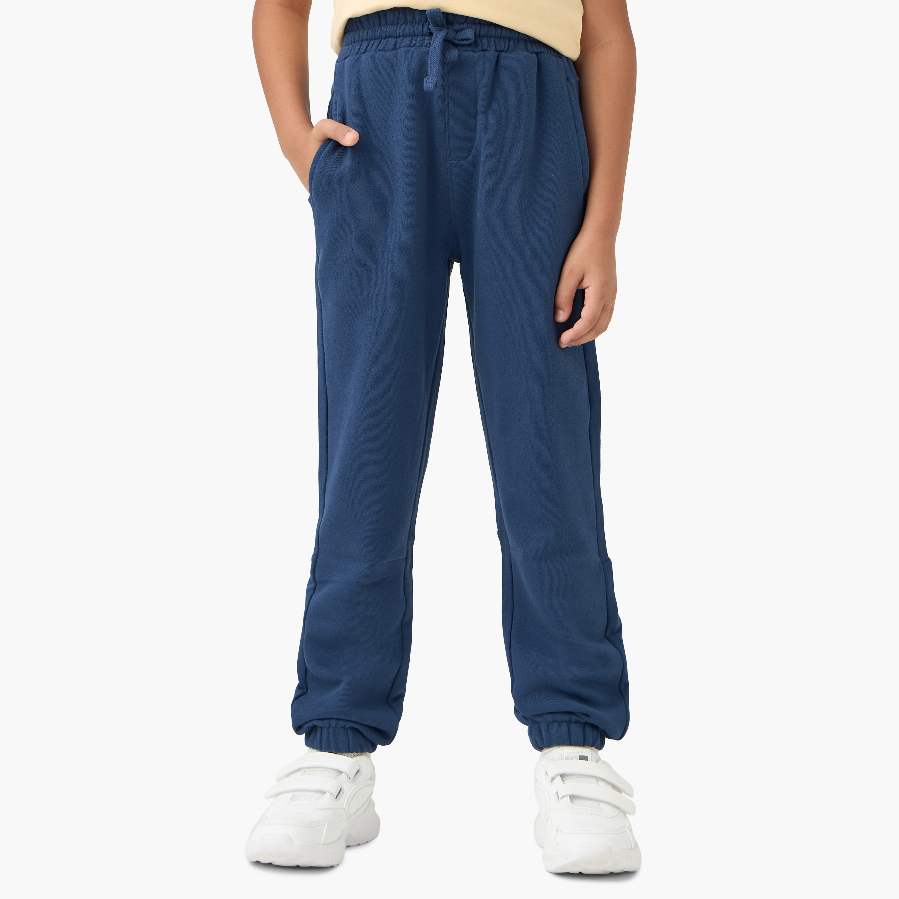 Juniors Solid Joggers with Drawstring Closure and Pockets-boys-clothing-bottoms-joggersandtrackpants-image-1