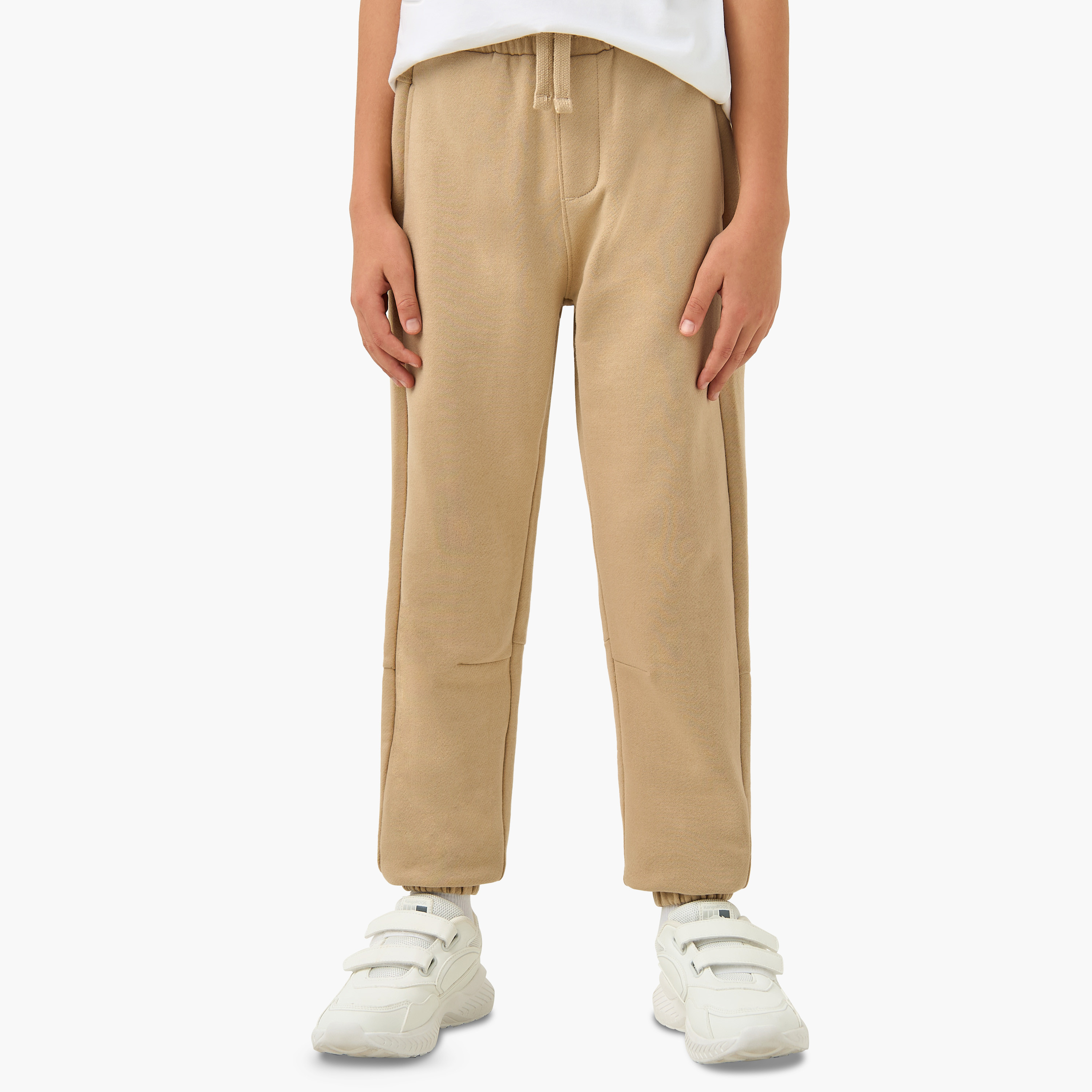 Juniors Solid Joggers with Drawstring Closure and Pockets-boys-clothing-bottoms-joggersandtrackpants-image-1
