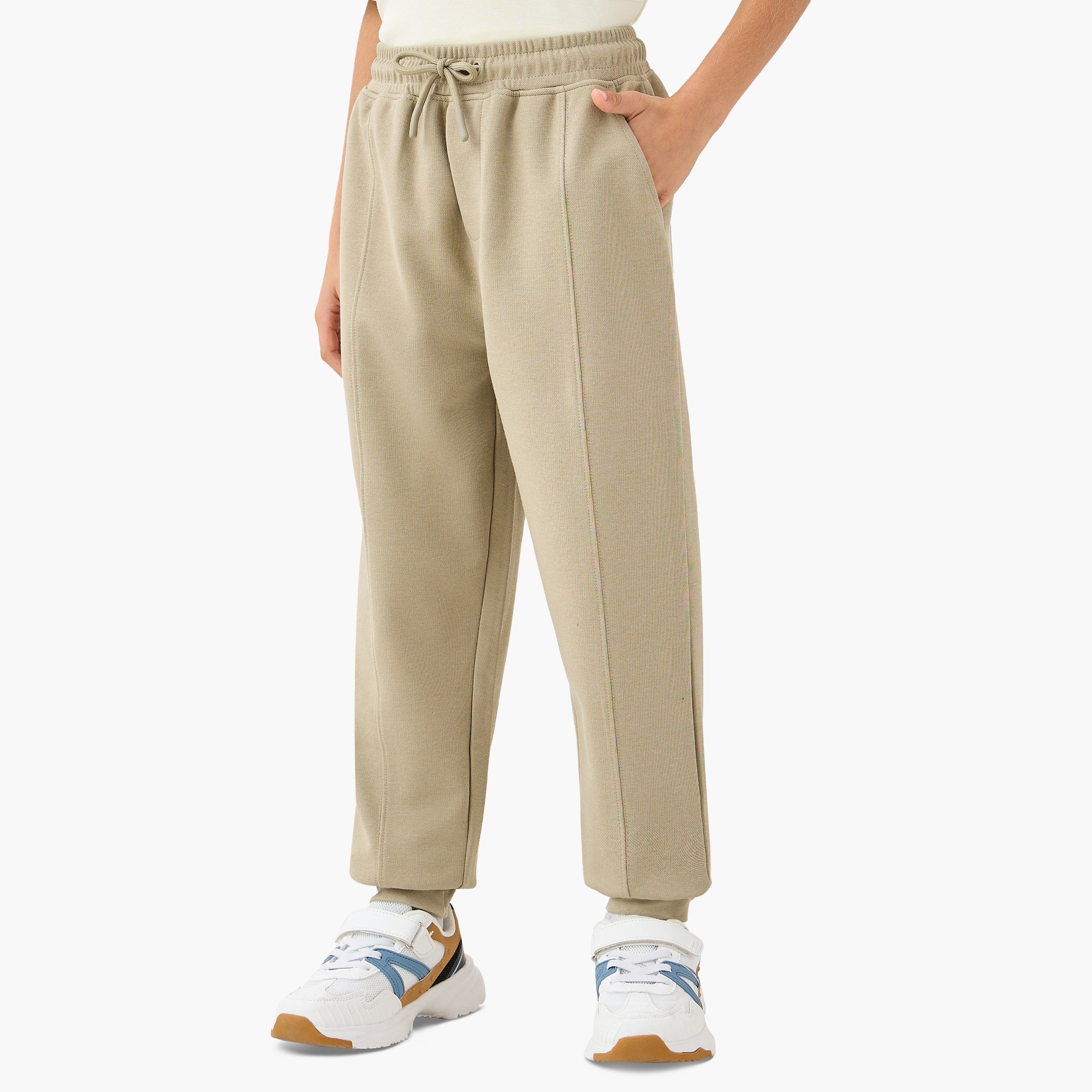 Juniors Solid Joggers with Pockets and Drawstring Closure-boys-clothing-bottoms-joggersandtrackpants-image-1