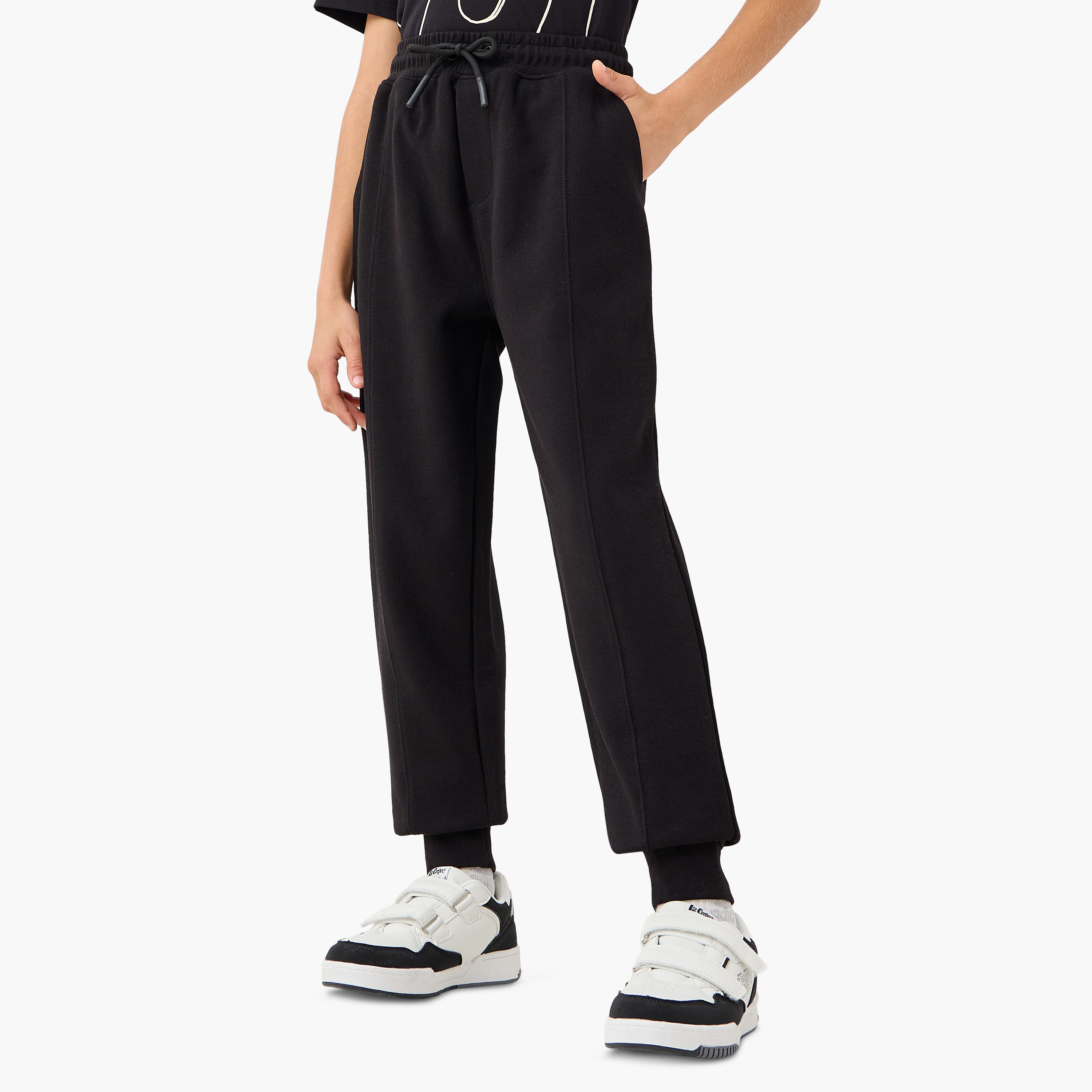 Juniors Solid Joggers with Drawstring Closure and Pockets-boys-clothing-bottoms-joggersandtrackpants-image-1