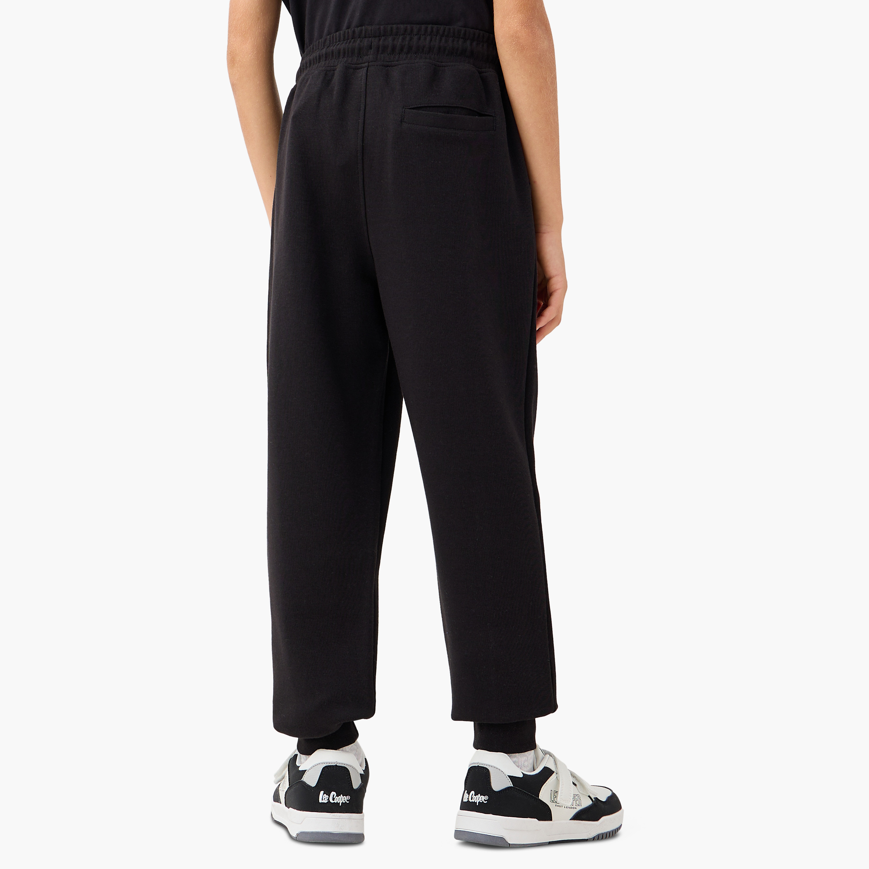 Juniors Solid Joggers with Drawstring Closure and Pockets-boys-clothing-bottoms-joggersandtrackpants-image-3