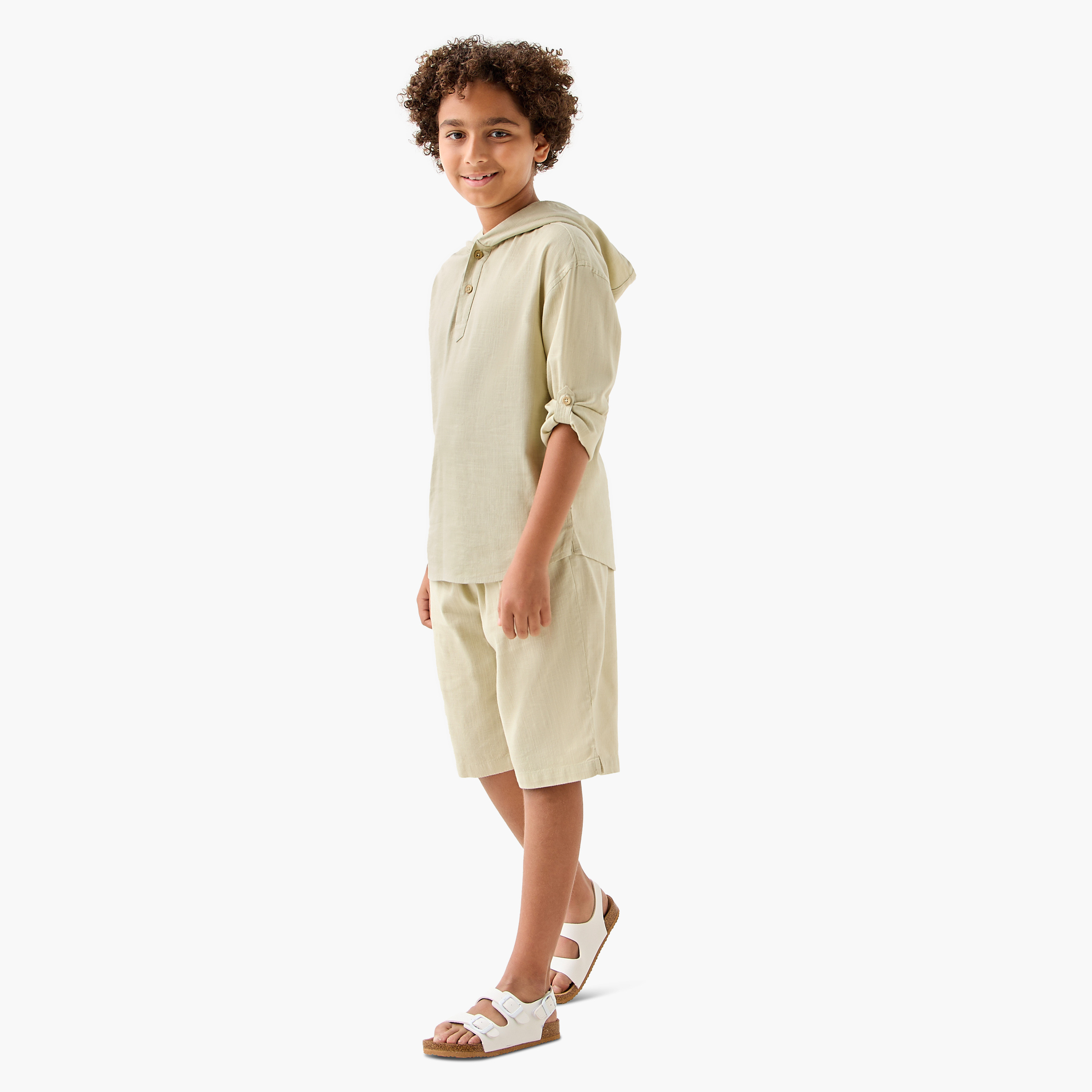 Juniors Hooded T-shirt and Shorts Set-boys-clothing-setsandcoords-image-1