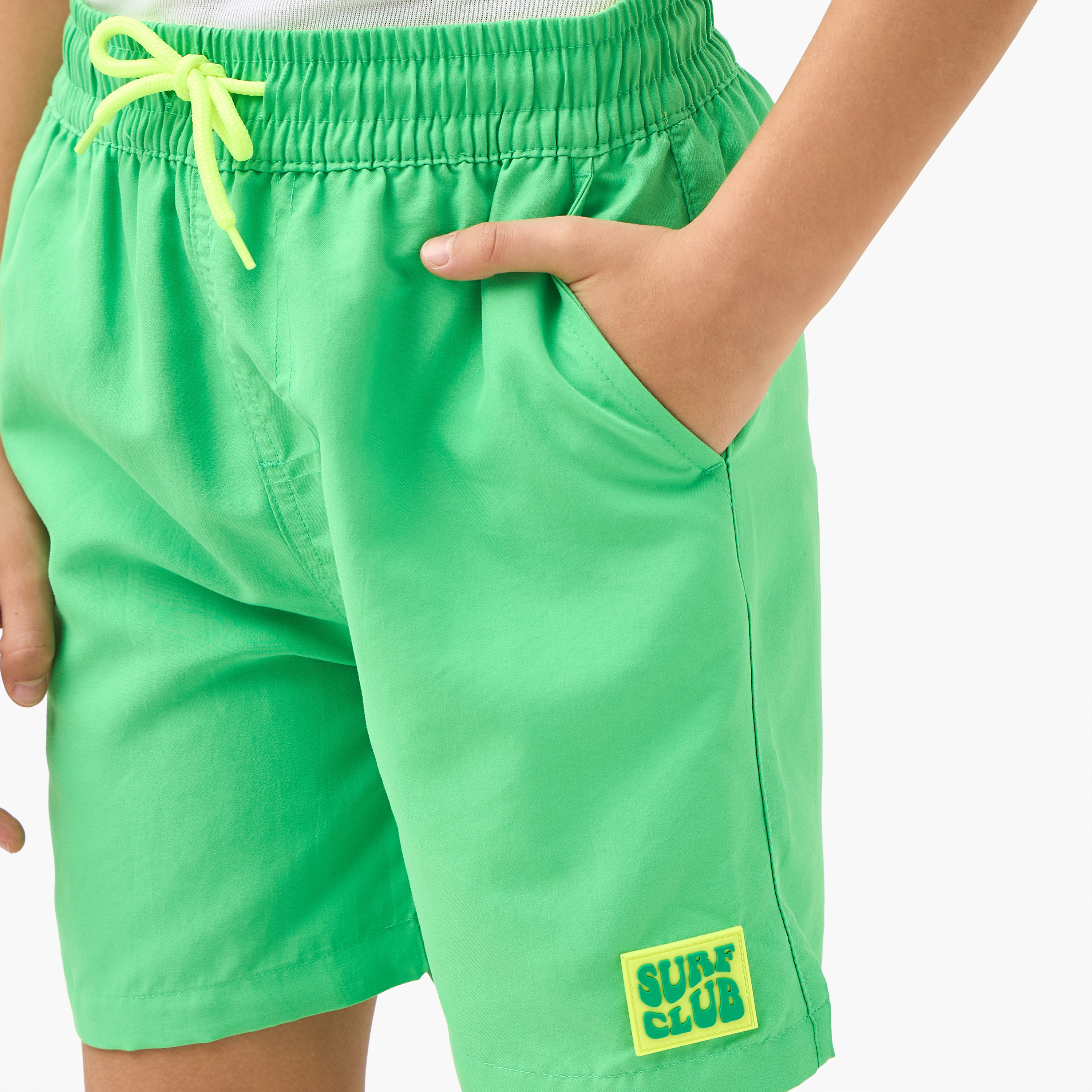 Juniors Typographic Applique Swim Shorts with Drawstring Closure-sports-boys-clothing-swimwear-image-4