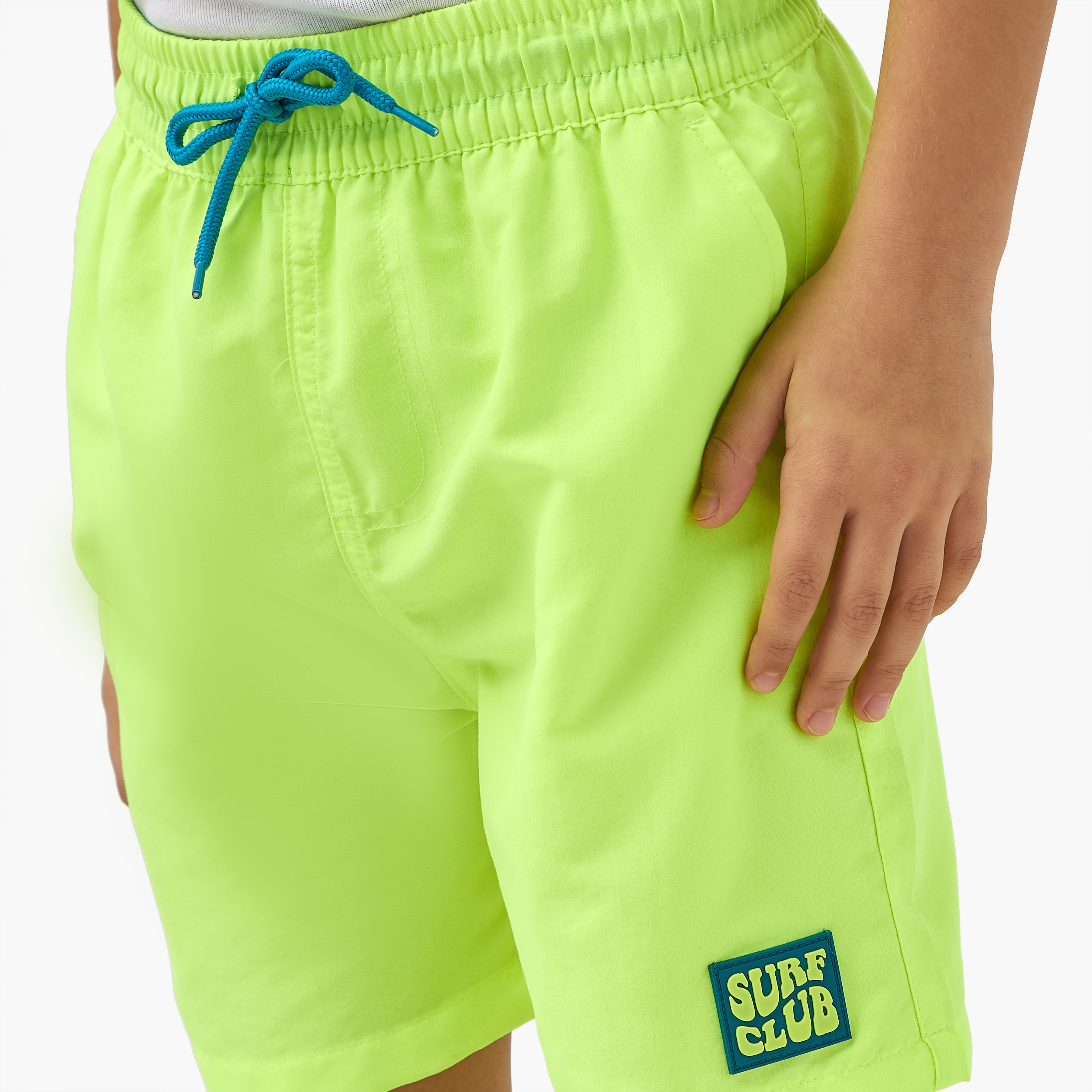 Juniors Typographic Applique Swim Shorts with Drawstring Closure-sports-boys-clothing-swimwear-image-4