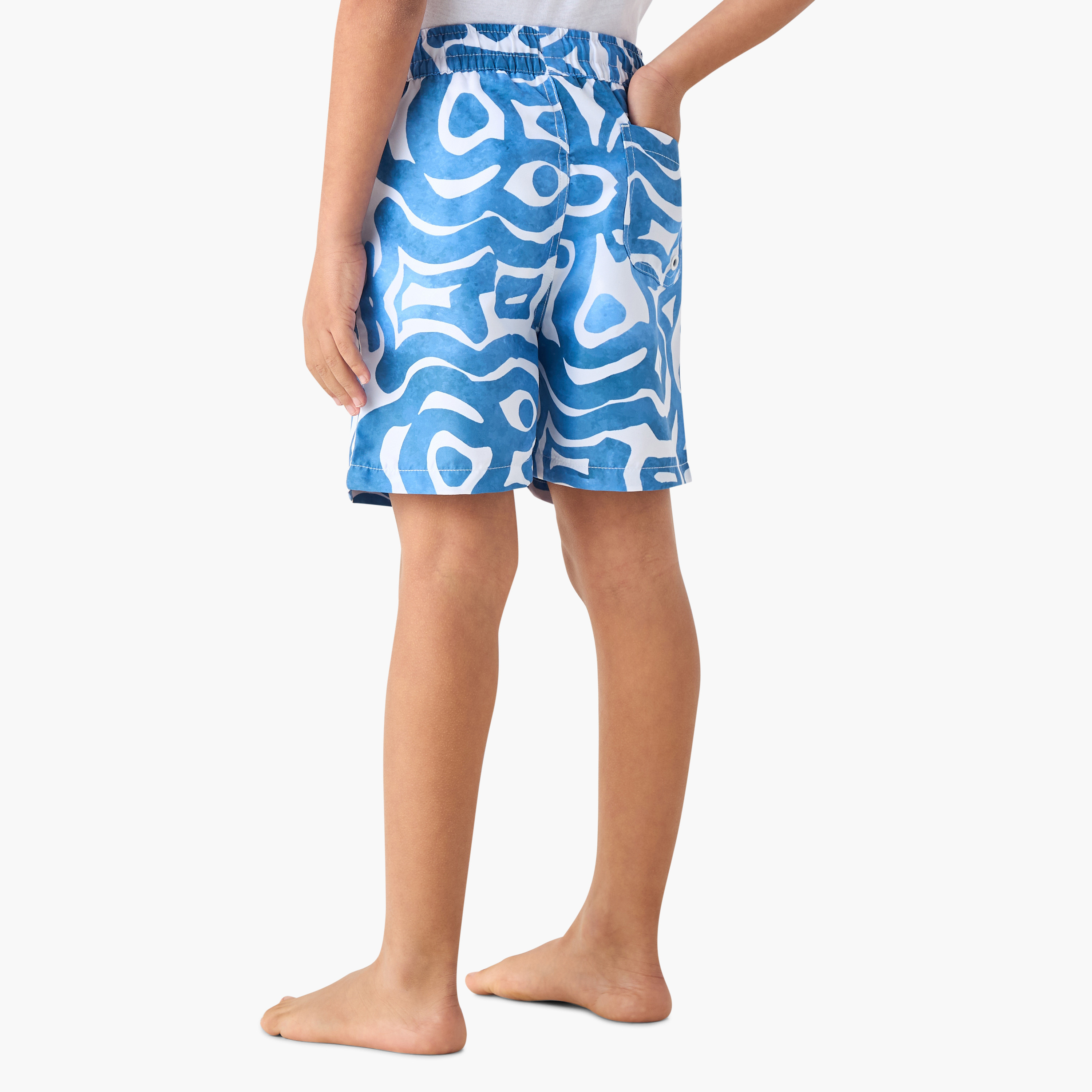 Juniors All-Over Print Swim Shorts with Drawstring Closure and Pockets-sports-boys-clothing-swimwear-image-3