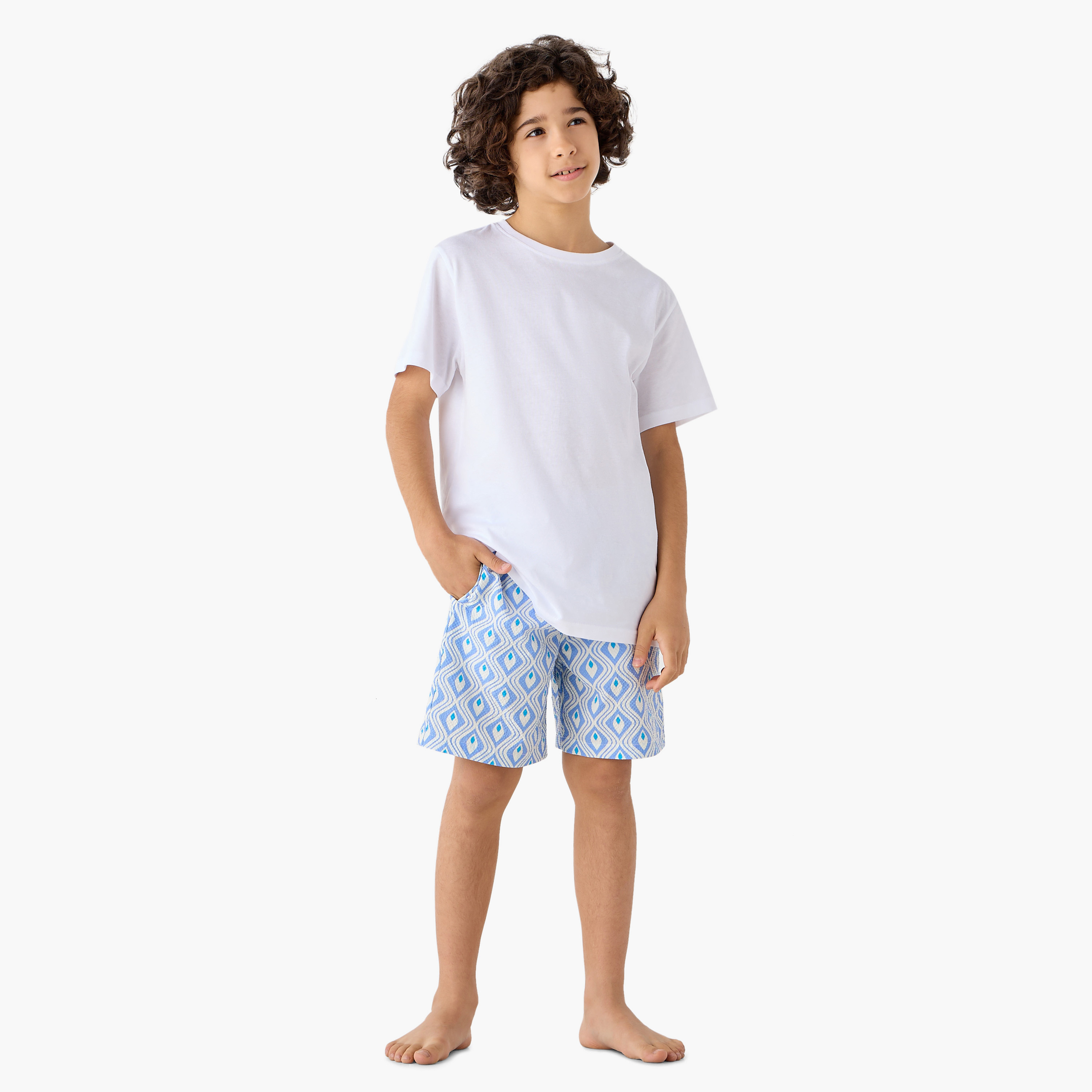 Juniors Printed Swim Shorts with Drawstring Closure-sports-boys-clothing-swimwear-image-2