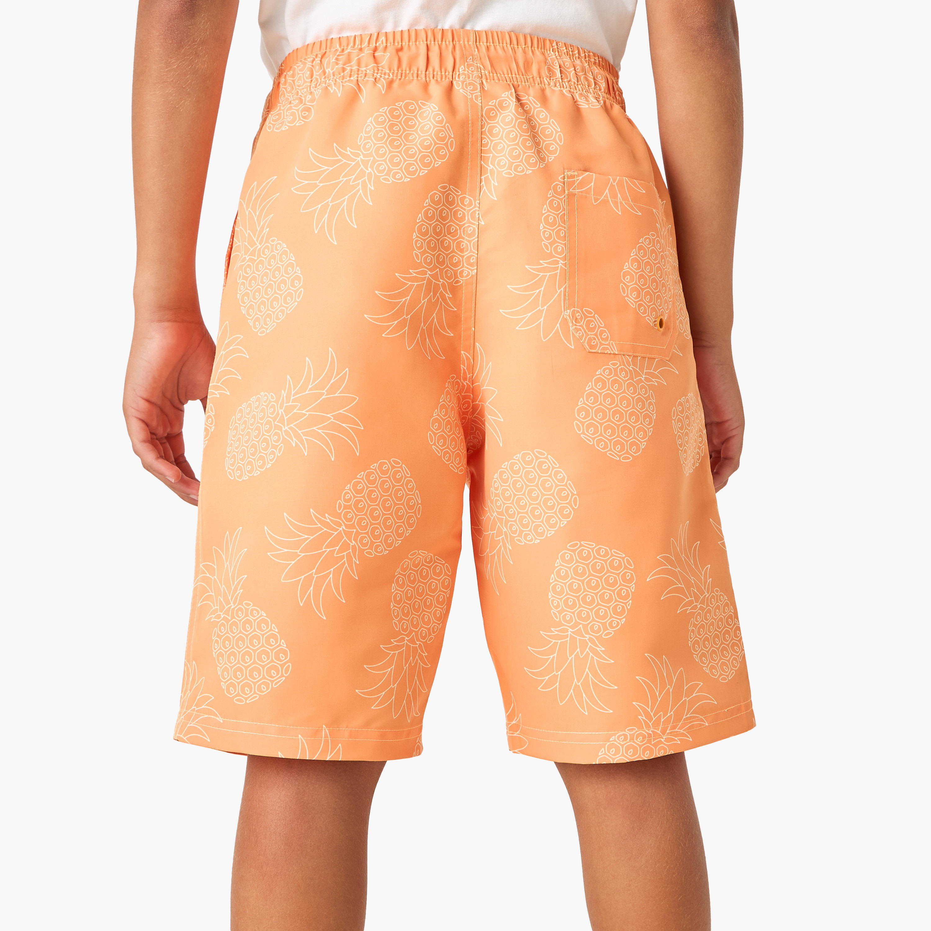 Juniors Printed Swim Shorts with Elasticated Drawstring and Pockets-sports-boys-clothing-swimwear-image-3