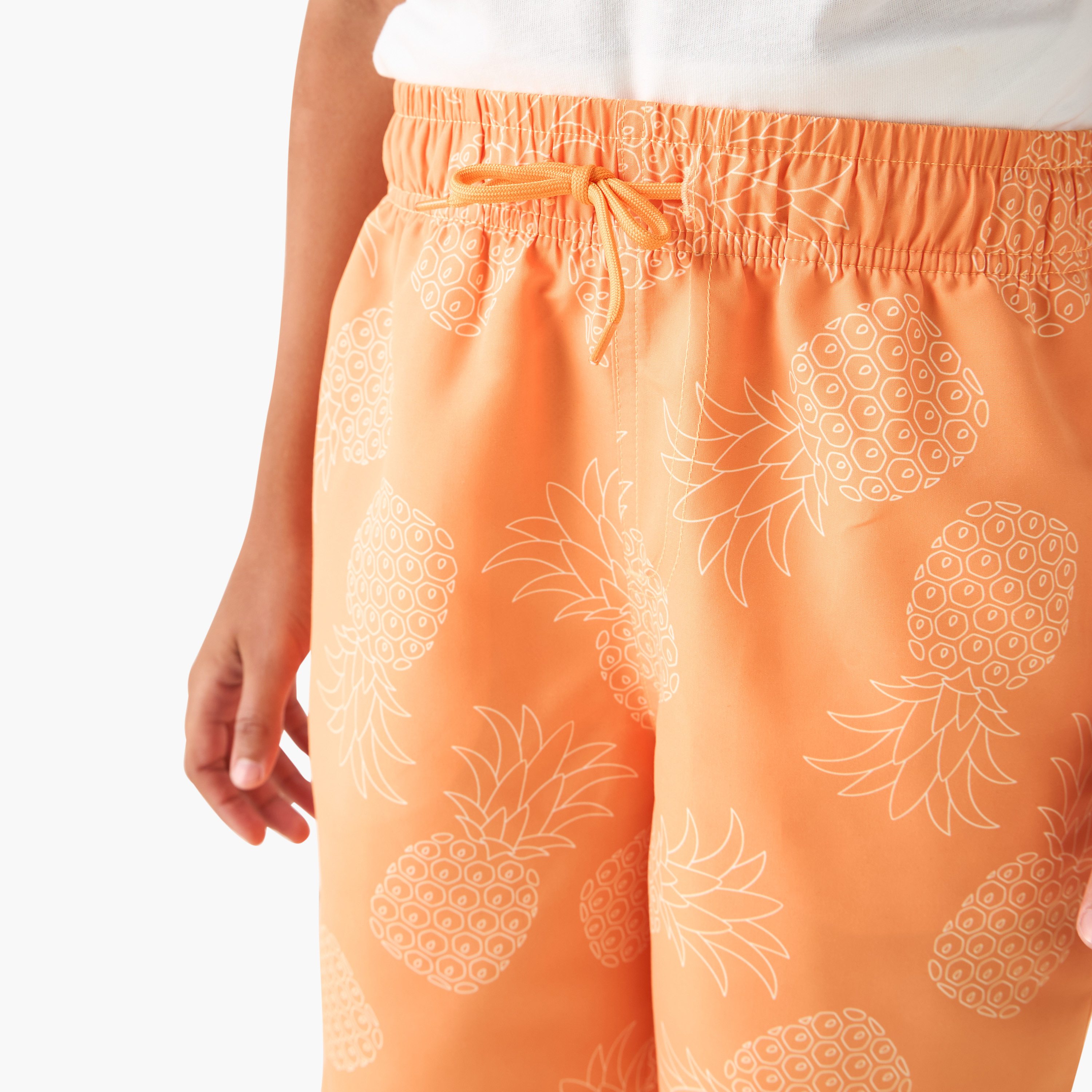 Juniors Printed Swim Shorts with Elasticated Drawstring and Pockets-sports-boys-clothing-swimwear-image-4