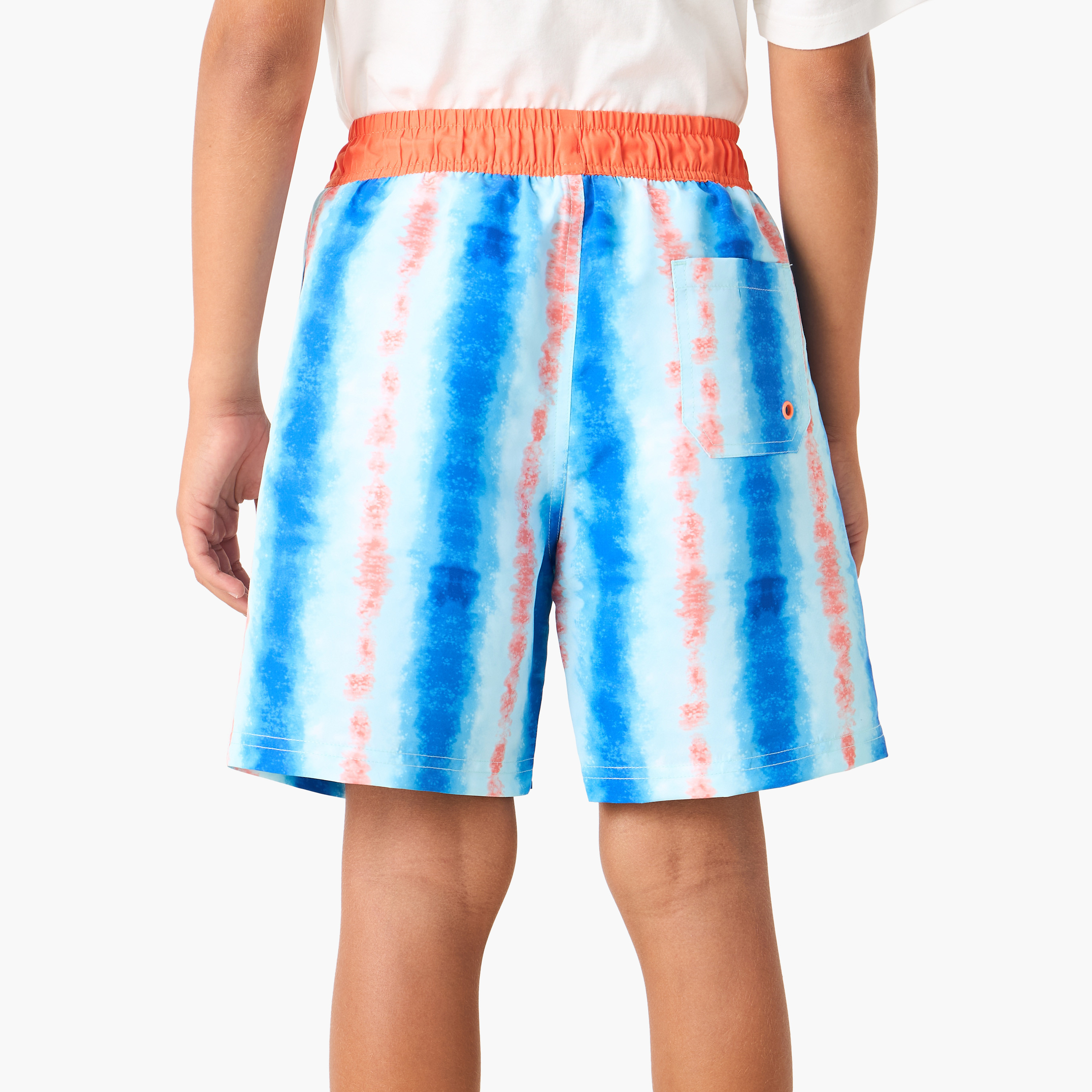 Juniors Printed Swim Shorts with Elasticated Drawstring and Pockets-sports-boys-clothing-swimwear-image-3