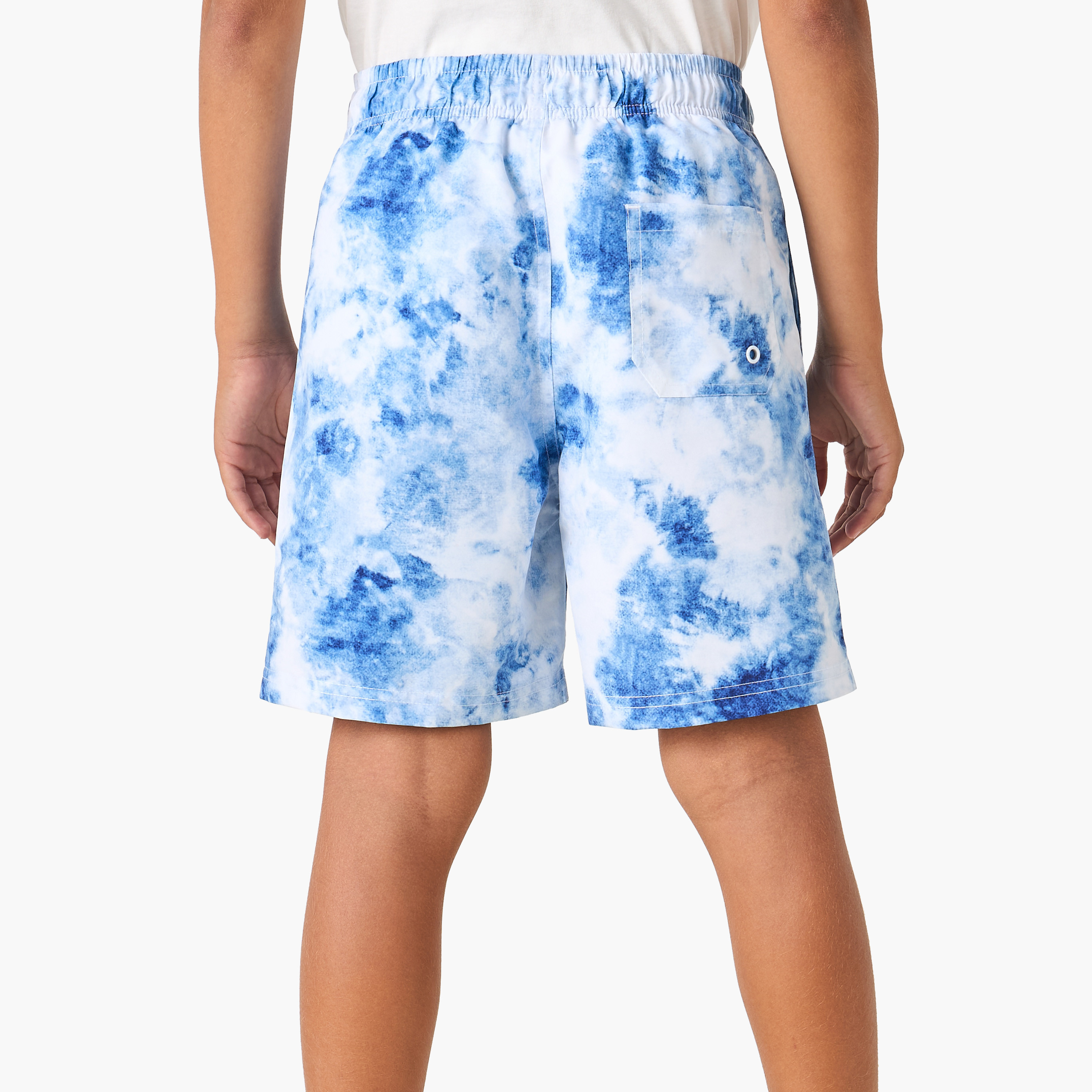 Juniors Printed Swim Shorts with Elasticated Drawstring and Pockets-sports-boys-clothing-swimwear-image-3