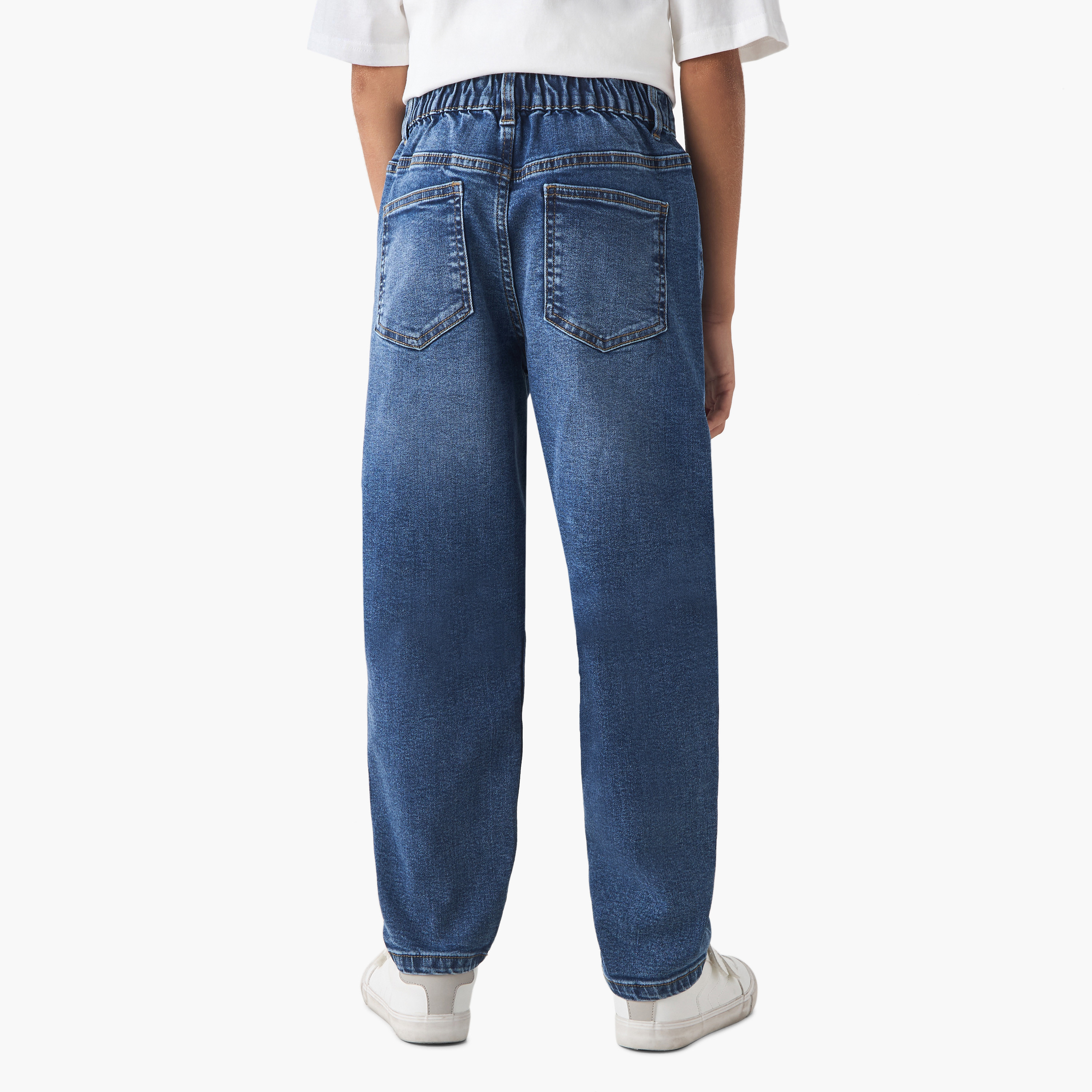 بنطلون جينز بقصة عادية مع زر إغلاق للأولاد من جونيورز-boys-clothing-bottoms-jeans-image-3